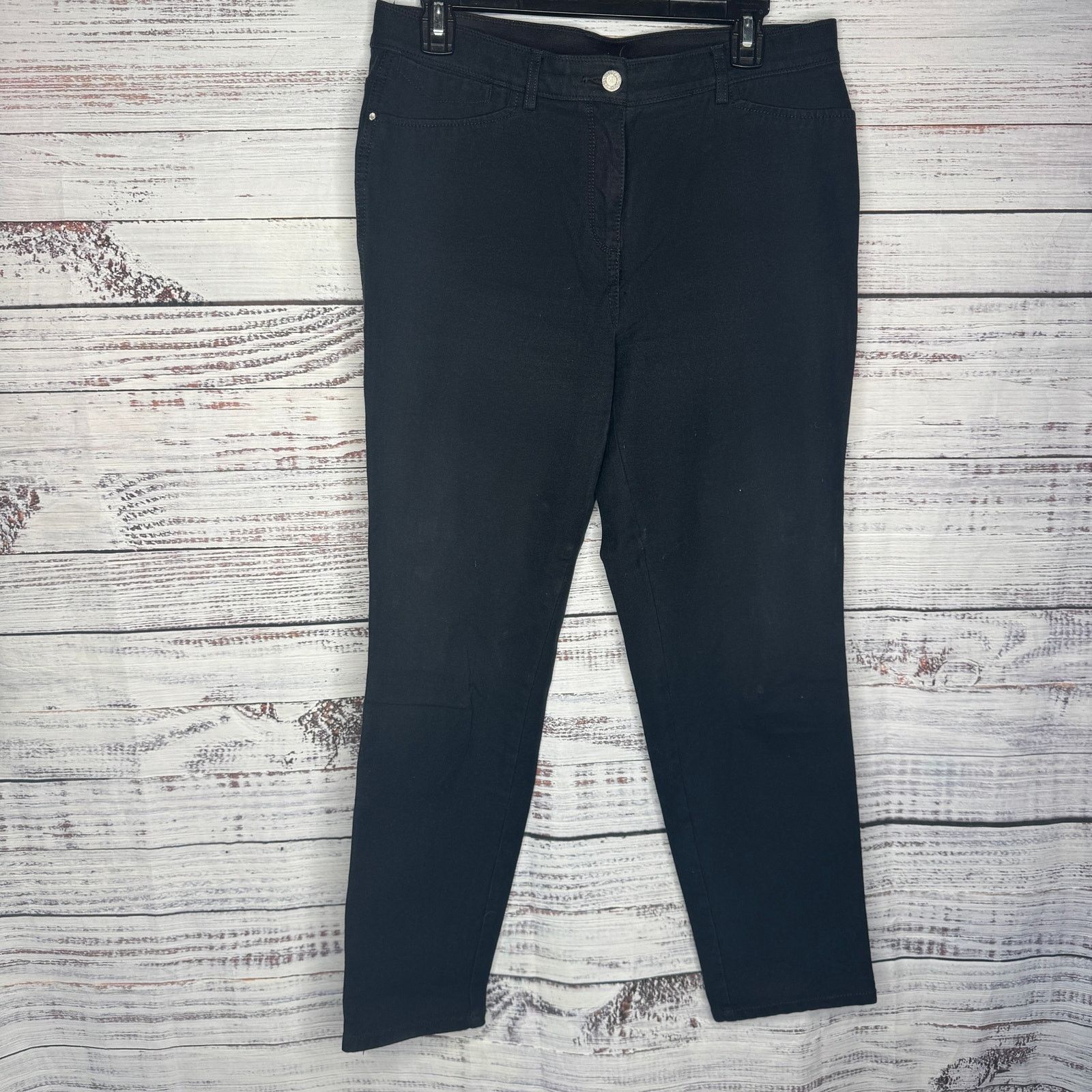 Chicos Chicos Black Stretch Straight Leg Denim Pants Med Size 28" / US 6 / IT 42 - 1 Thumbnail