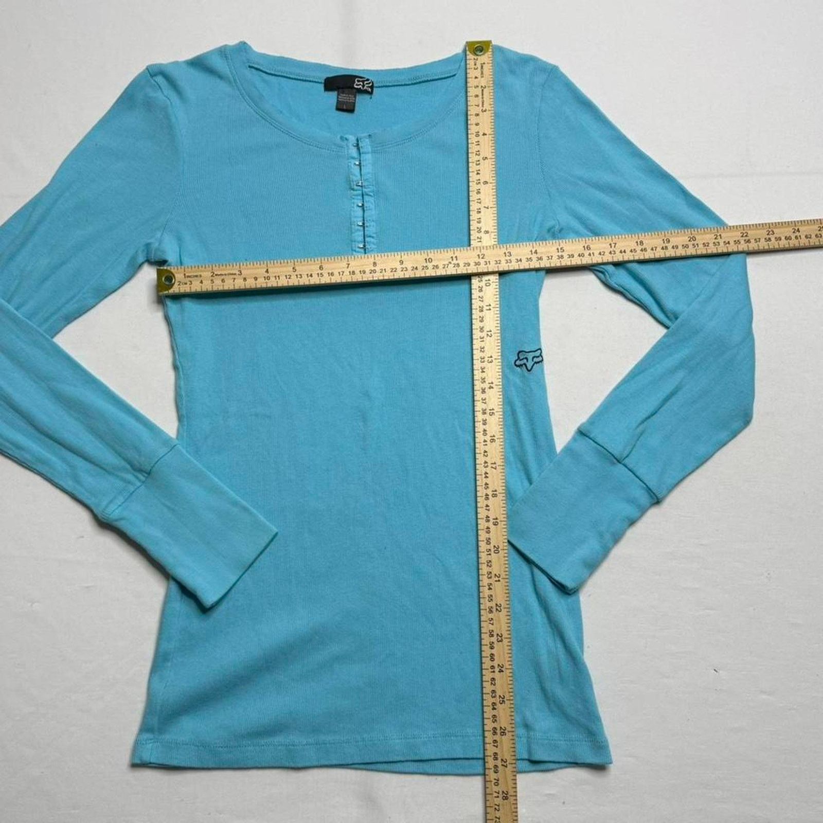 Fox Racing Fox Racing Blue Henley 100%Cotton Fox Riders Co Top Size L Size L / US 10 / IT 46 - 7 Thumbnail