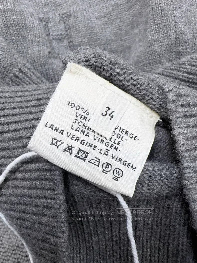 Hermes Hermes Grey V-neck H-stitch cotton round-neck top Size XXS / US 00 / IT 34 - 6 Thumbnail