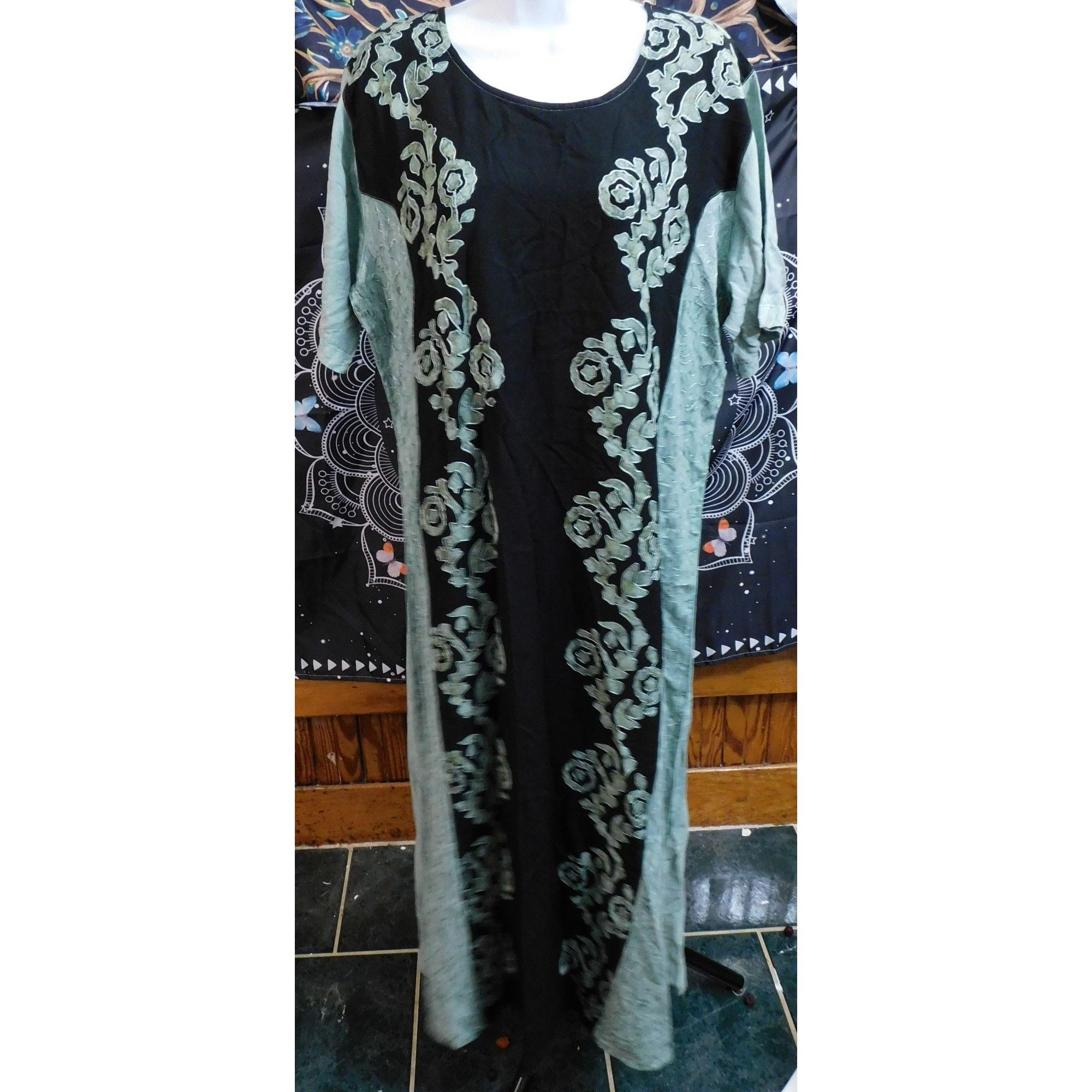Other Honey Brand Green And Black Floral Dress Size ONE SIZE - 1 Thumbnail