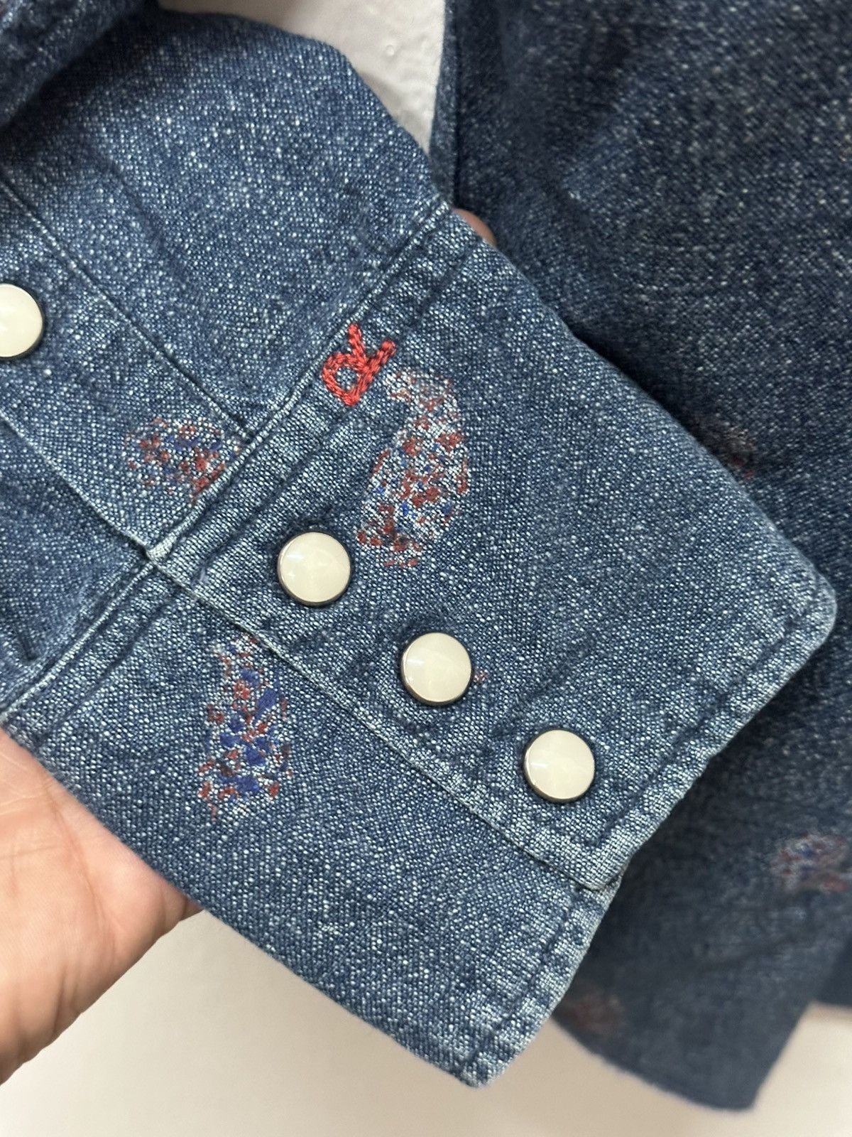 45rpm 45R/45RPM☆Indigo Dyed Paisley L/S Western Snap Button Size US M / EU 48-50 / 2 - 9 Thumbnail