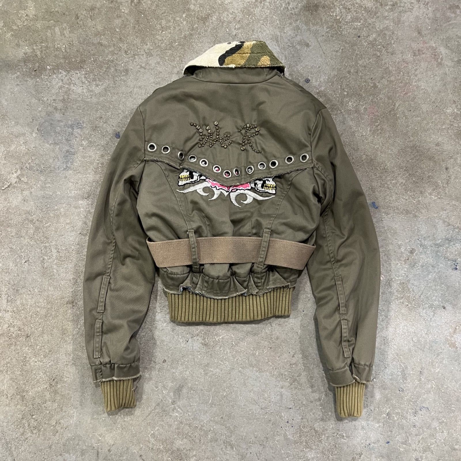 Vintage Y2K WE-R We Are Angels Cropped Army Jacket 9835AC Size XS / US 0-2 / IT 36-38 - 2 Thumbnail