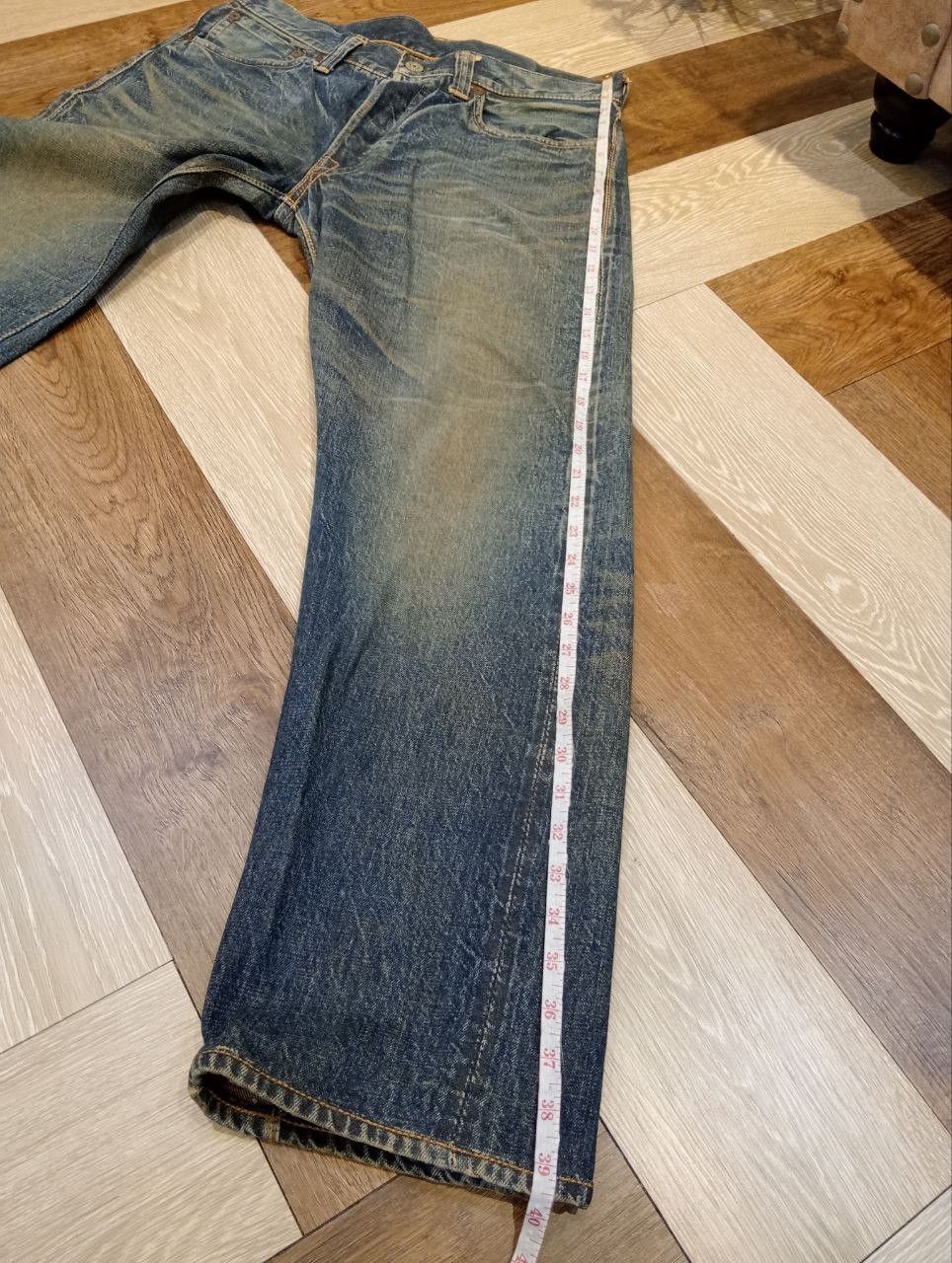 Warehouse BLUE & GRAY BY WAREHOUSE JAPAN WASHED BLUE SELVEDGE DENIM Size US 33 - 18 Thumbnail
