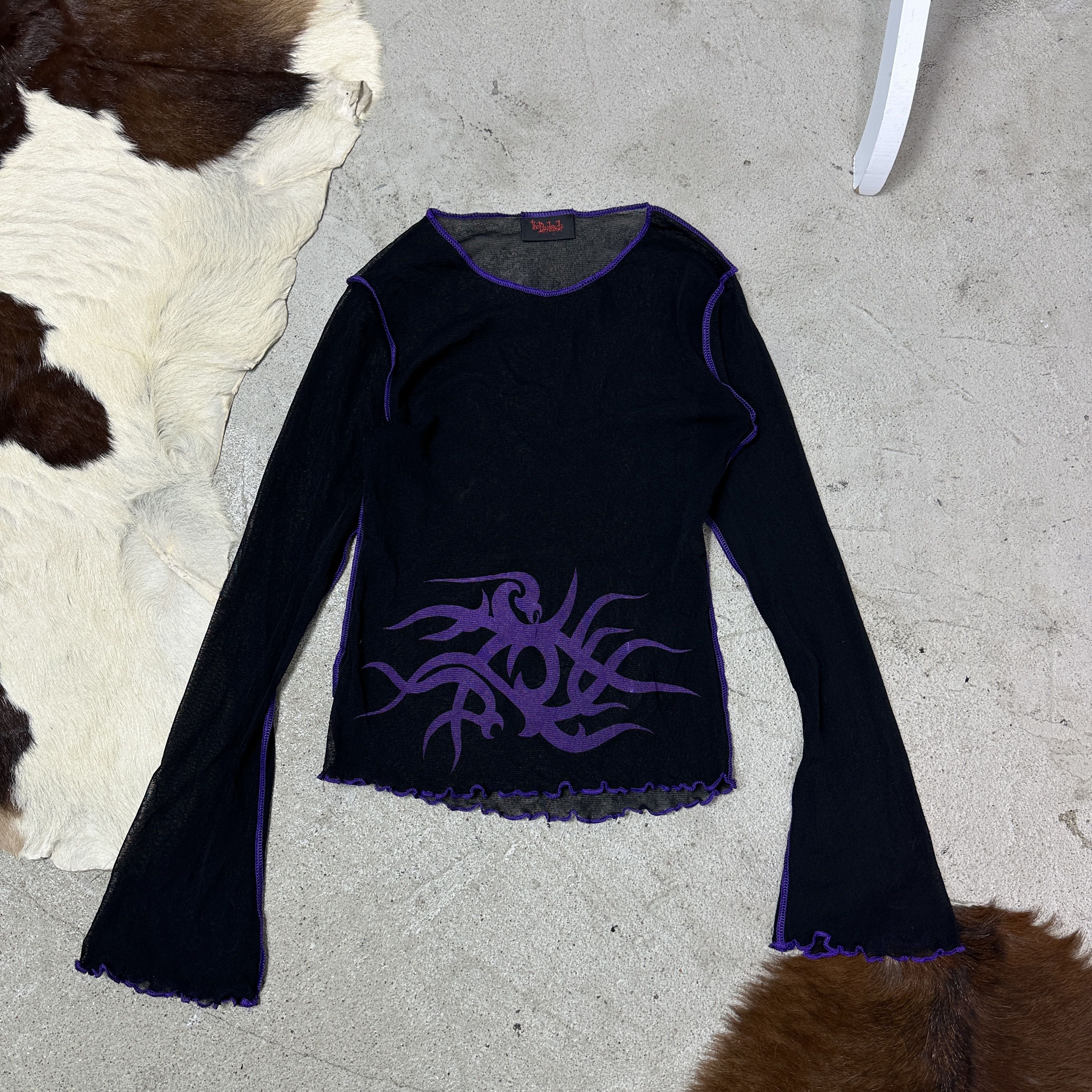 Vintage Vintage Grunge The Darkside Tribal Rave Mesh Longsleeve 00s Size S / US 4 / IT 40 - 2 Thumbnail