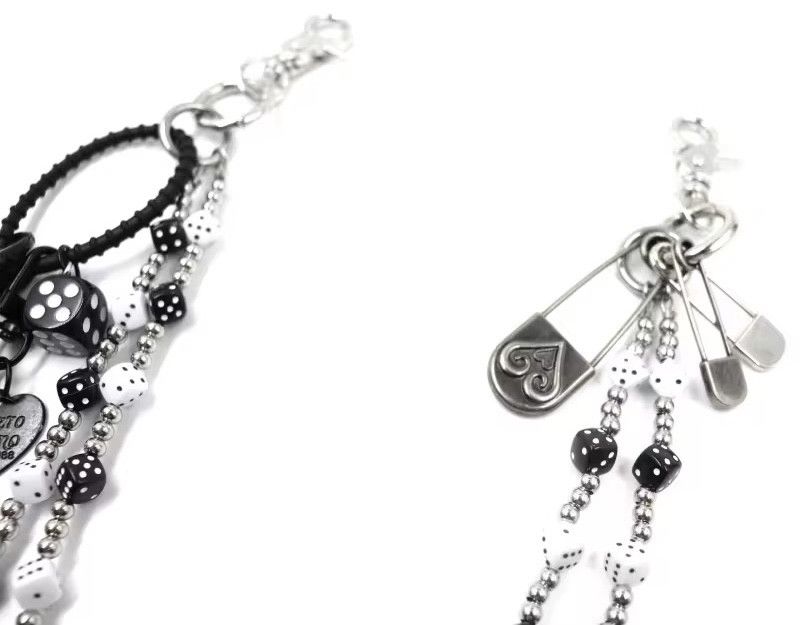 Designer Multilayer Black White Dice Baccarat Pearl Beads Waist Chain Size ONE SIZE - 4 Thumbnail
