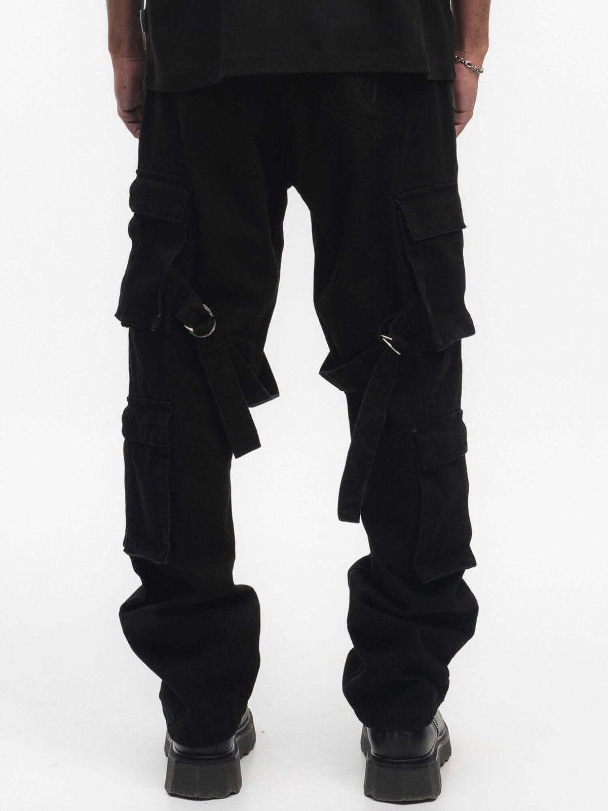 Other Finelli Mens Black Multi-Pocket Strap Utility Jeans RRP $160 Size US 32 / EU 48 - 7 Thumbnail