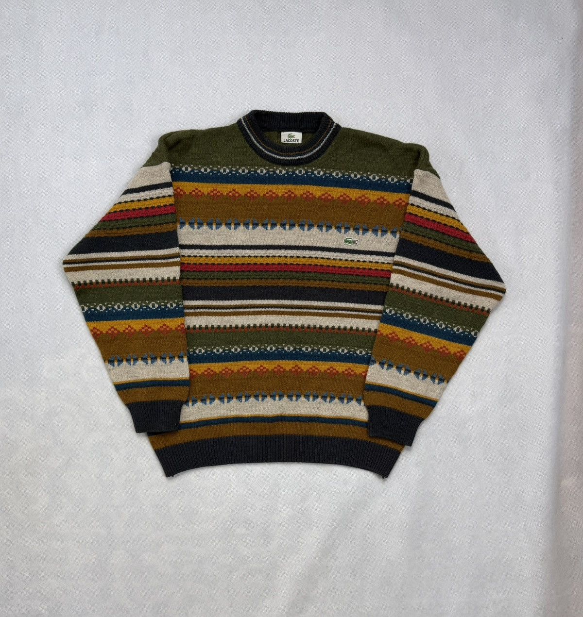 Lacoste Unique Lacoste Small Logo Pattern Sweater, Alpaca Wool Size US XL / EU 56 / 4 - 1 Thumbnail