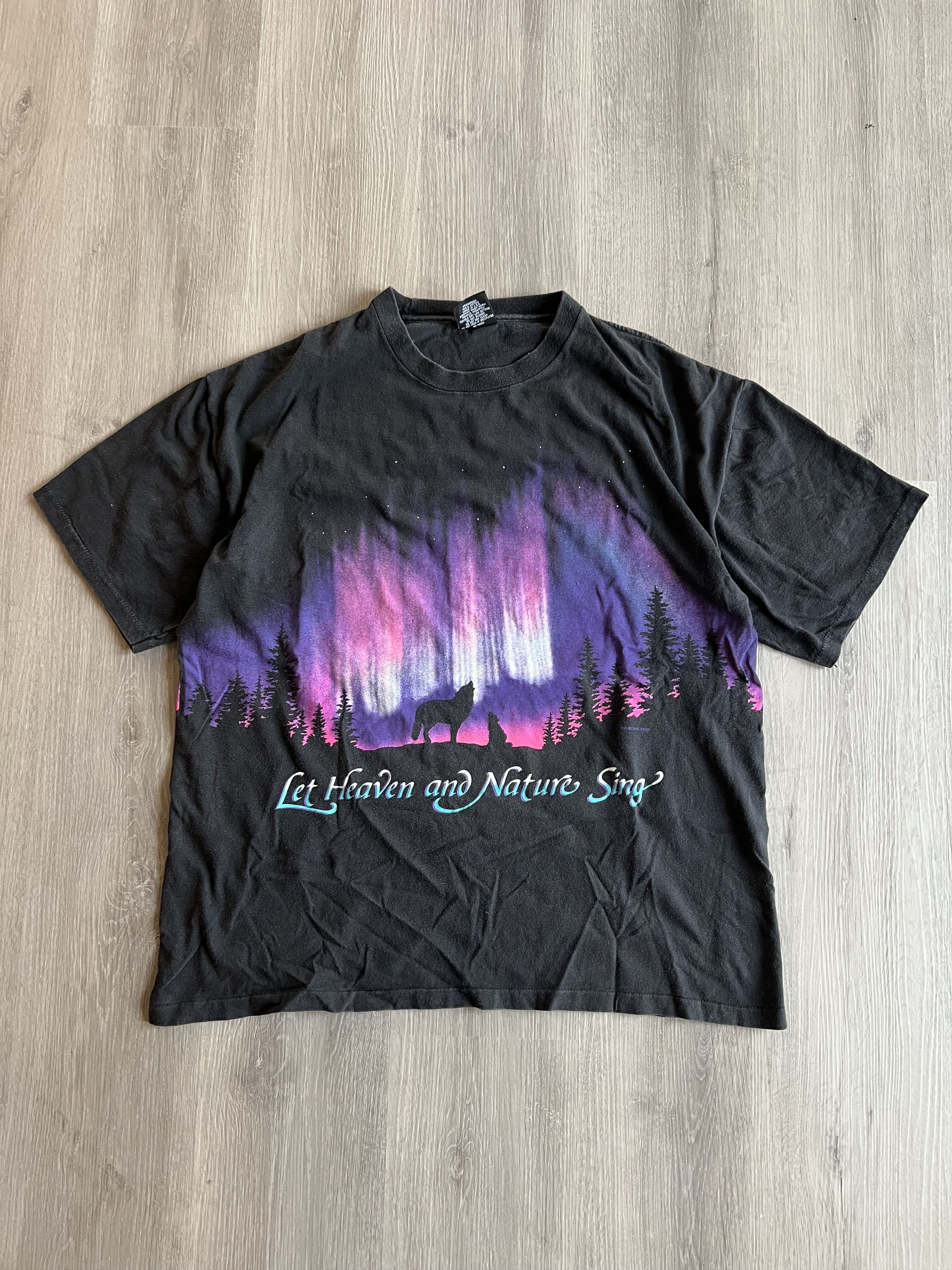 Habitat 1993 heaven and nature sing northern lights tee Jesus God Size US XL / EU 56 / 4 - 1 Thumbnail