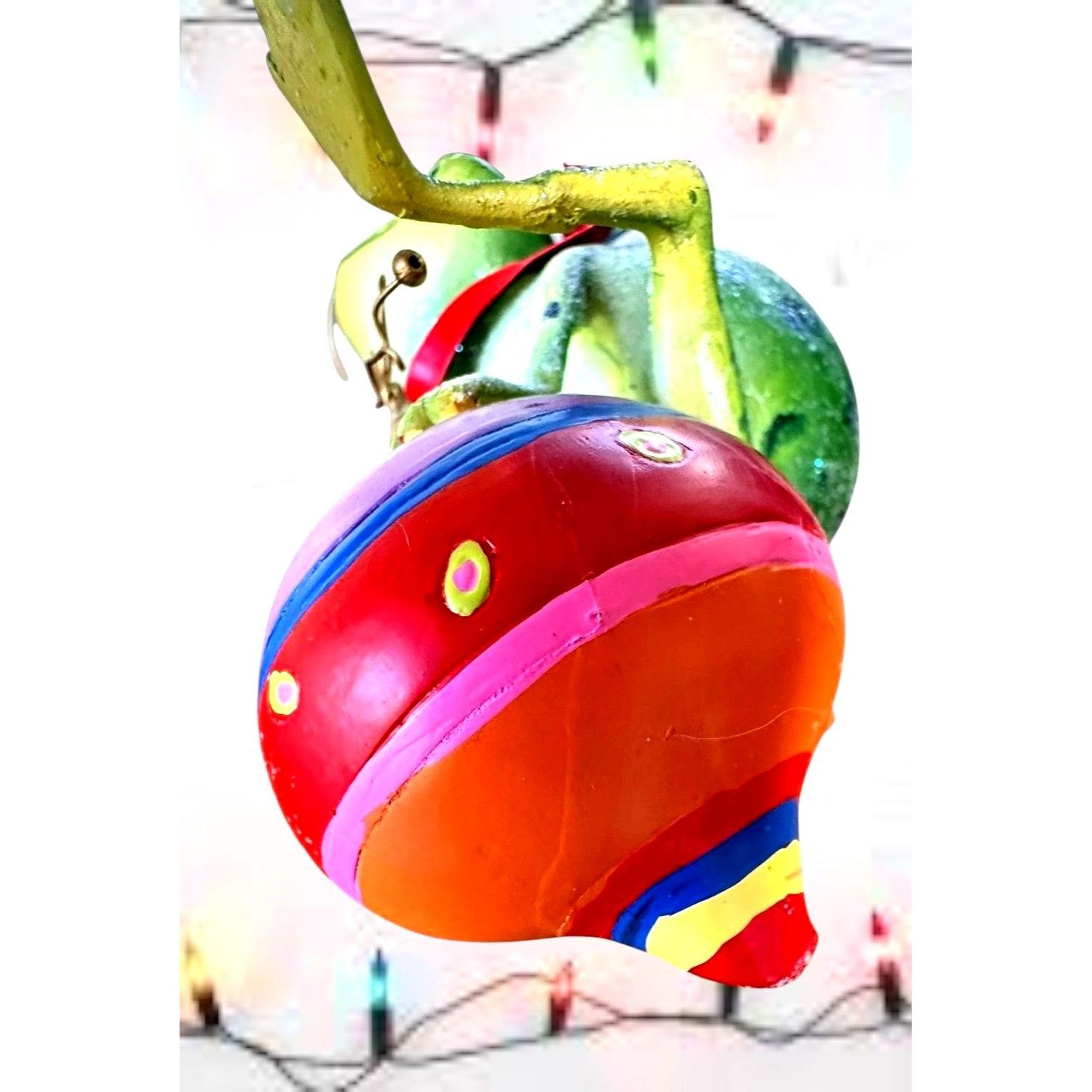 Vintage Vintage Frog Ornament Christmas Sitting On Ornament Whimsica Size ONE SIZE - 2 Thumbnail