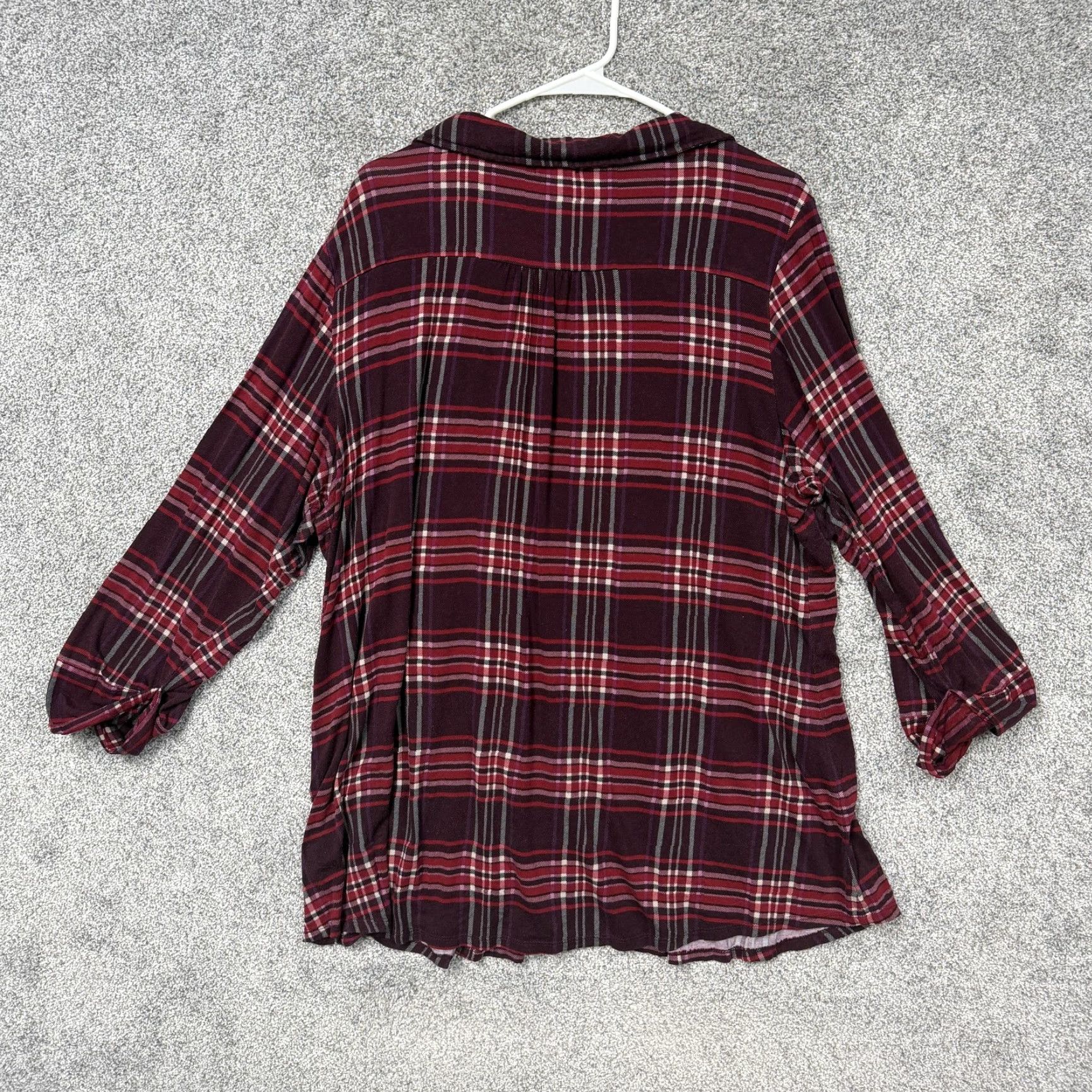 Vintage Westport Blouse Tunic Womens 2X Plus Red Plaid 3/4 Sleeve Boho Cabincore Shirt Size XXL / US 16-18 / IT 52-54 - 7 Thumbnail