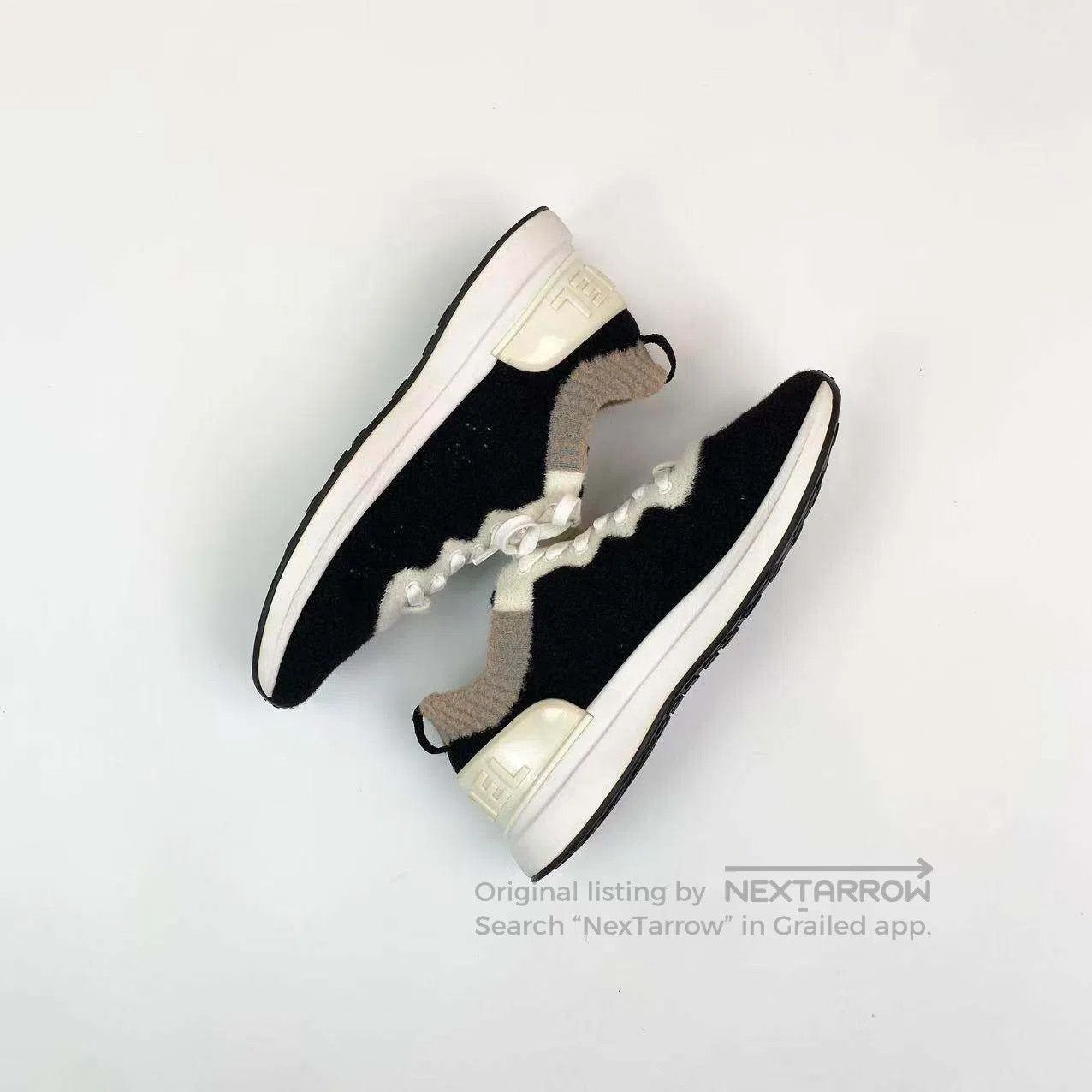Chanel Chanel Black and white knitted sneakers| Size US 8 / IT 38 - 4 Thumbnail
