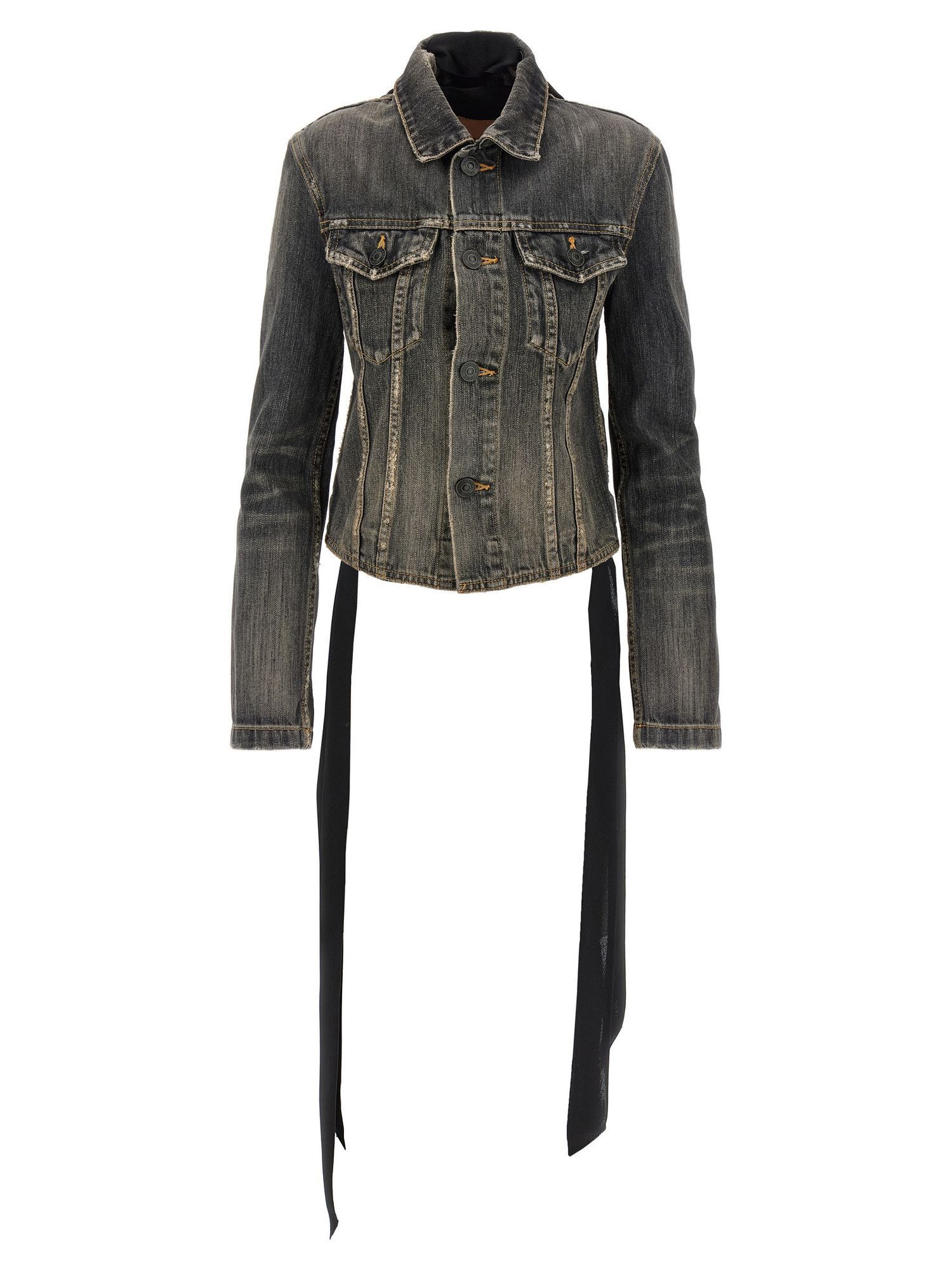 lace-up denim jacket
