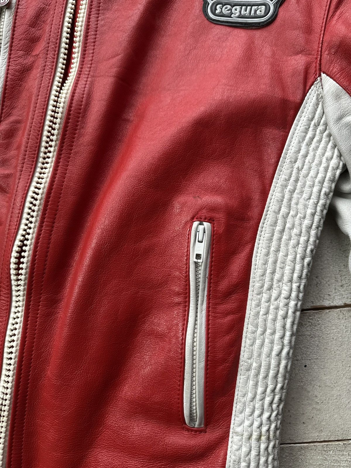 Other SEGURA 🚨VNTG LEATHER JACKET AVANT RACING BIG LOGO RED MOTO Size US XS / EU 42 / 0 - 9 Thumbnail
