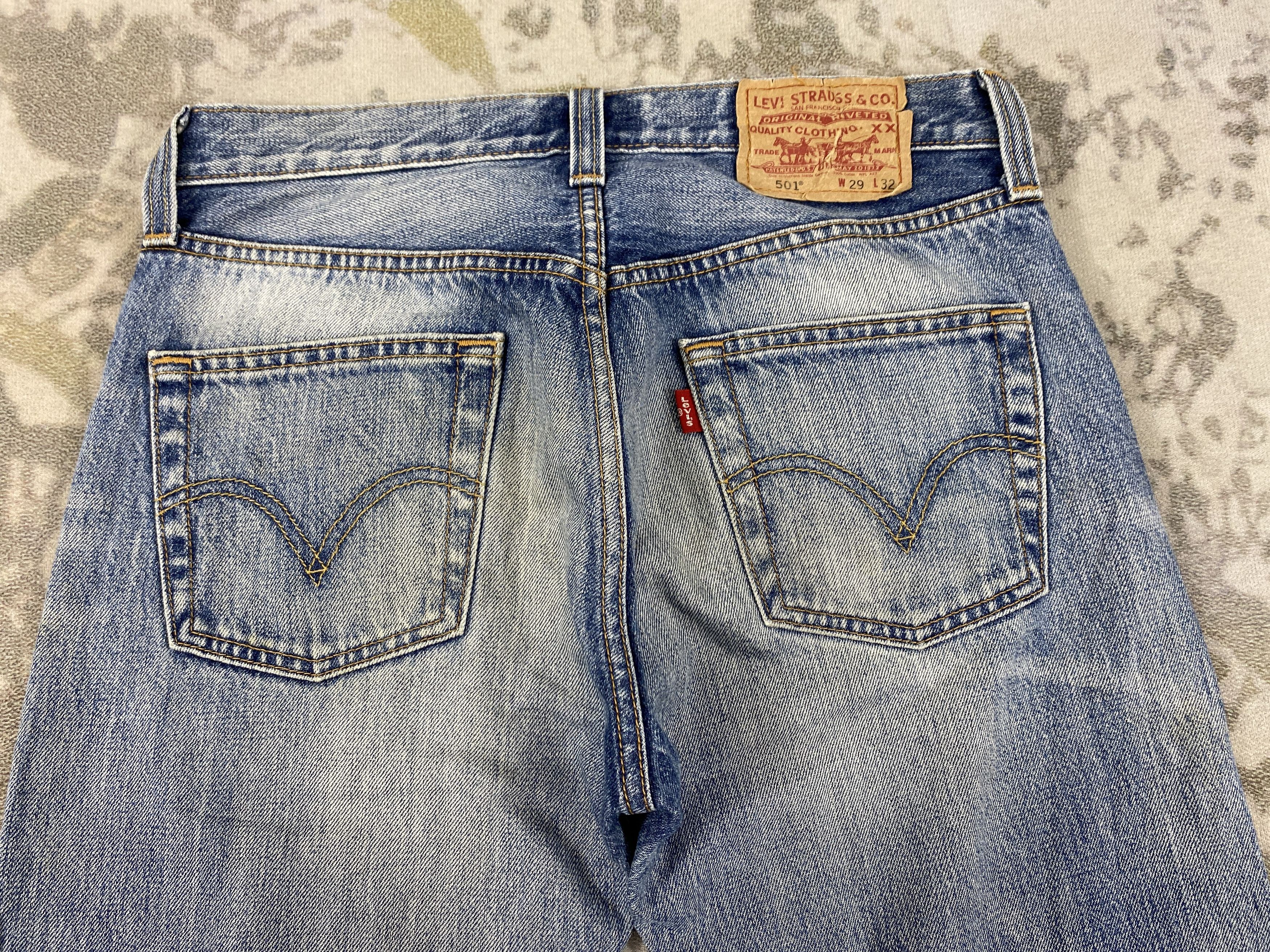 Levi's Distressed Blue Vintage Levi's 501 Jeans 30x30 Denim- JN3935 Size US 30 / EU 46 - 4 Thumbnail