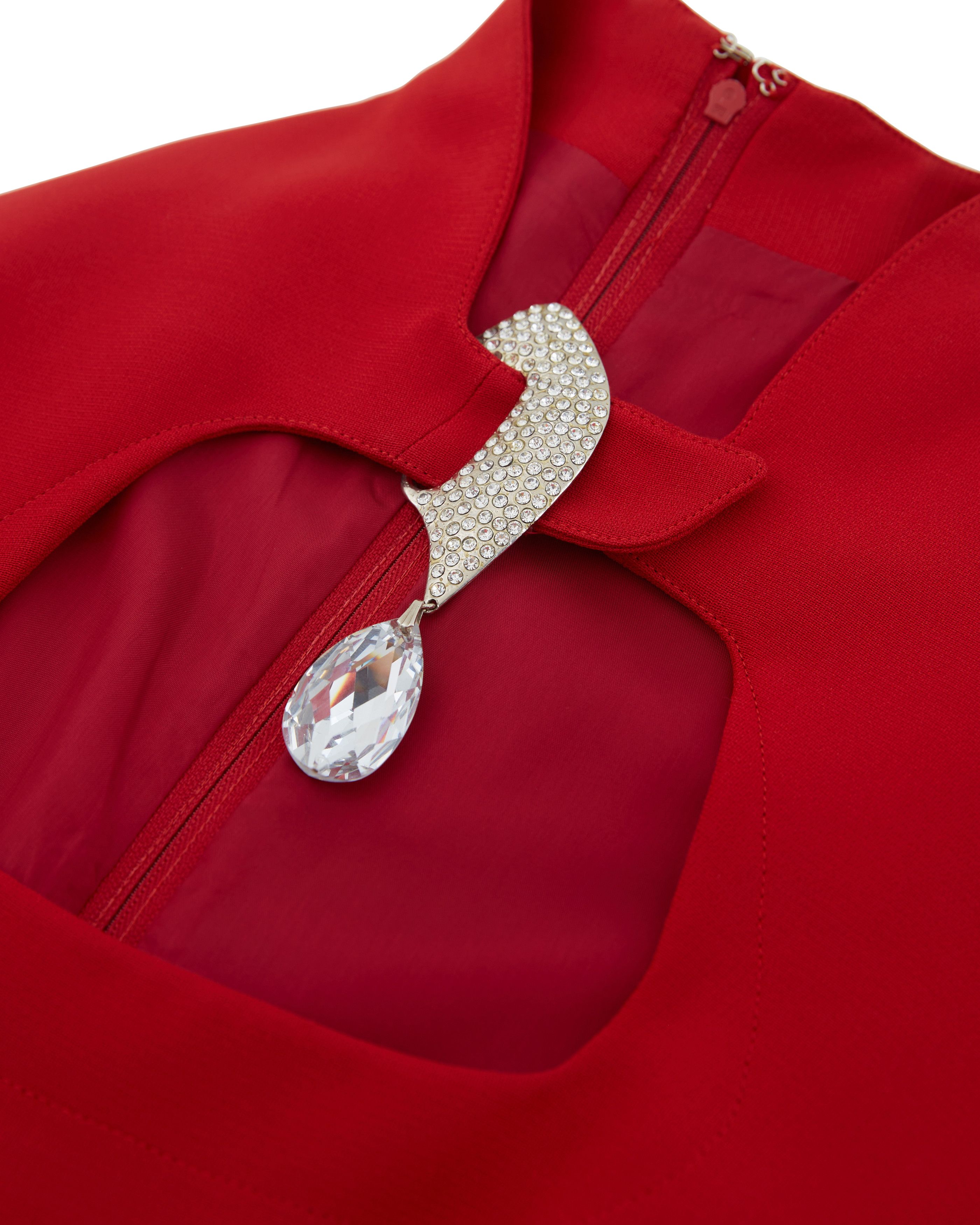 Thierry Mugler Early 1990s Red crystal glam sculptural evening dress Size M / US 6-8 / IT 42-44 - 6 Thumbnail