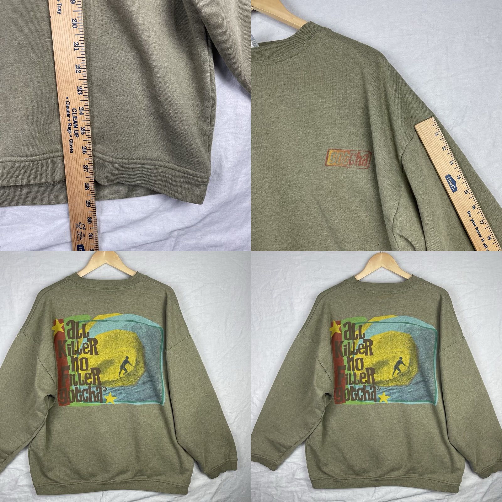 Gotcha Vintage Gotcha Sweatshirt Mens XL Green Surfer Skater Crew All Killer No Filler Size US XL / EU 56 / 4 - 8 Thumbnail
