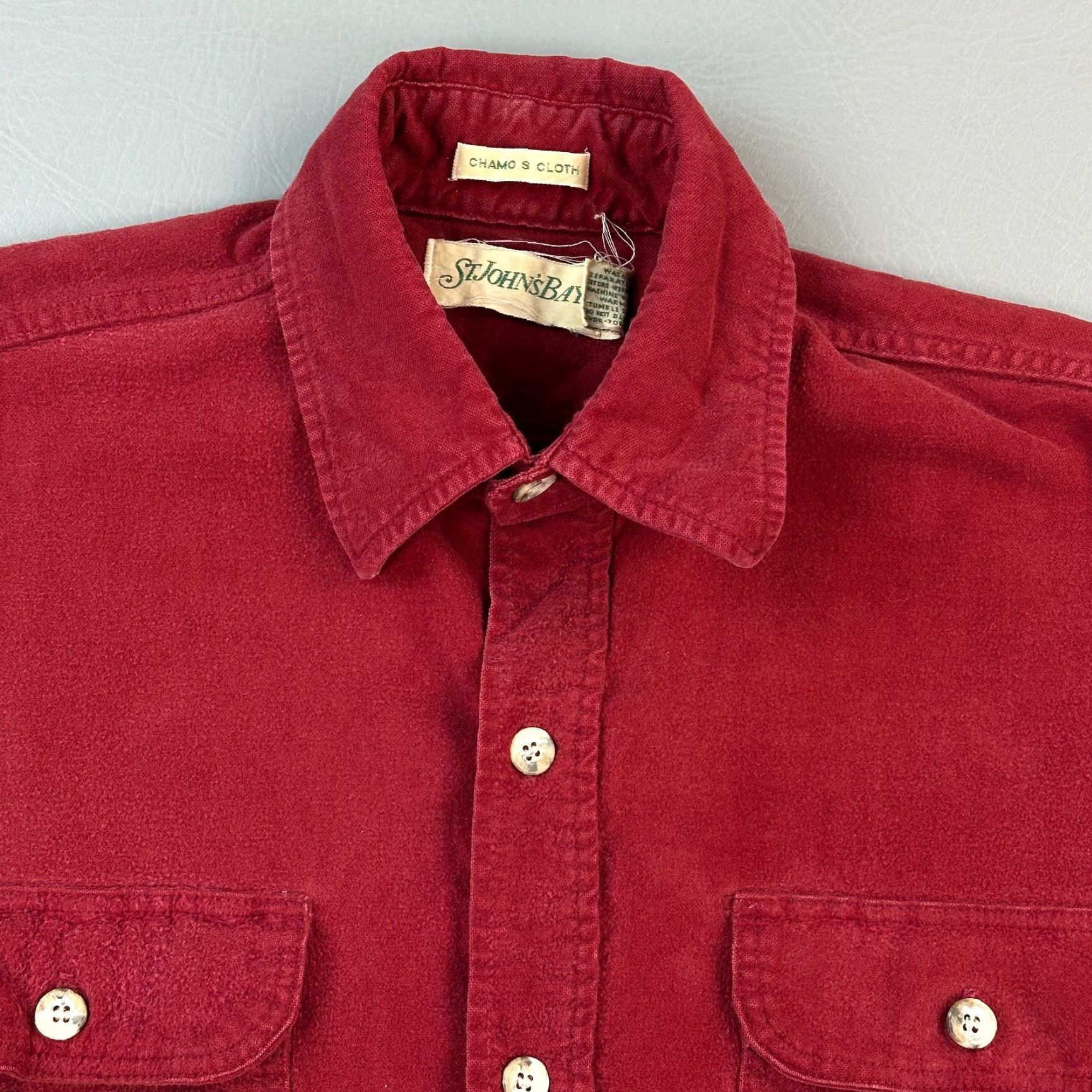 Vintage VINTAGE St Johns Bay Shirt Mens Medium Red Chamois Flannel Hunting USA 70s 80s Size US M / EU 48-50 / 2 - 4 Thumbnail