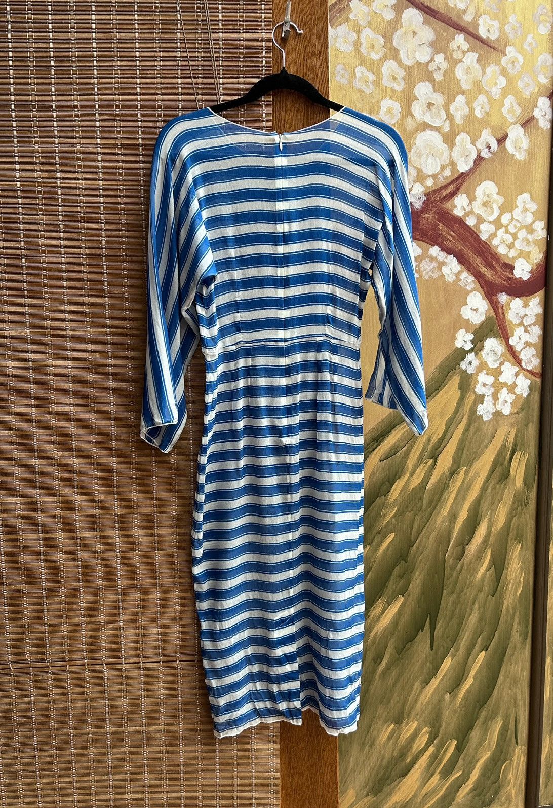 Dolce & Gabbana Dolce & Gabbana Silk Striped Dress Blue White 3/4 Sleeve Size M / US 6-8 / IT 42-44 - 2 Thumbnail
