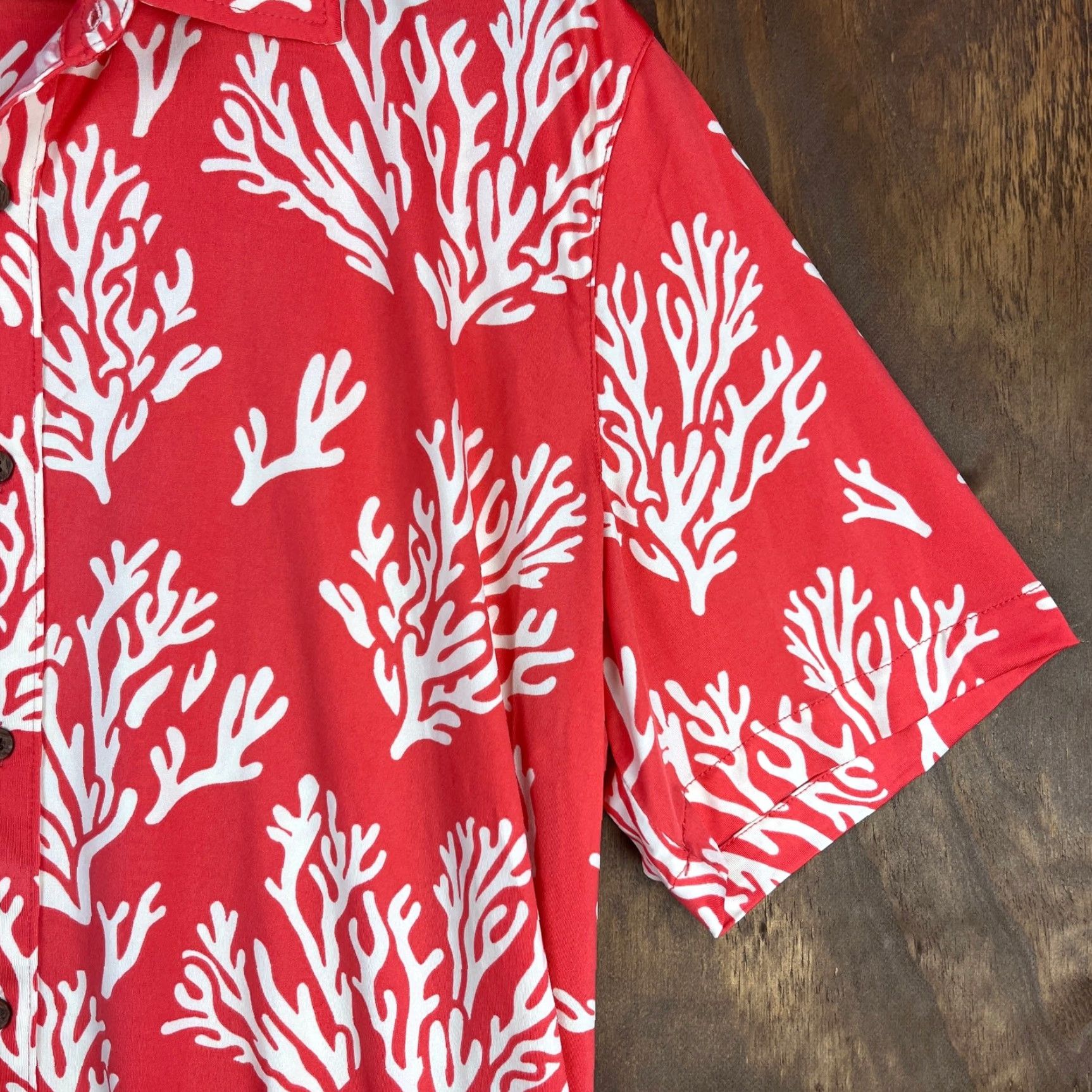 Vintage Margaritaville Mens Shirt Button-Down Short Sleeve Deep Sea Coral Reef Pattern UPF +50 Large Size US L / EU 52-54 / 3 - 5 Thumbnail