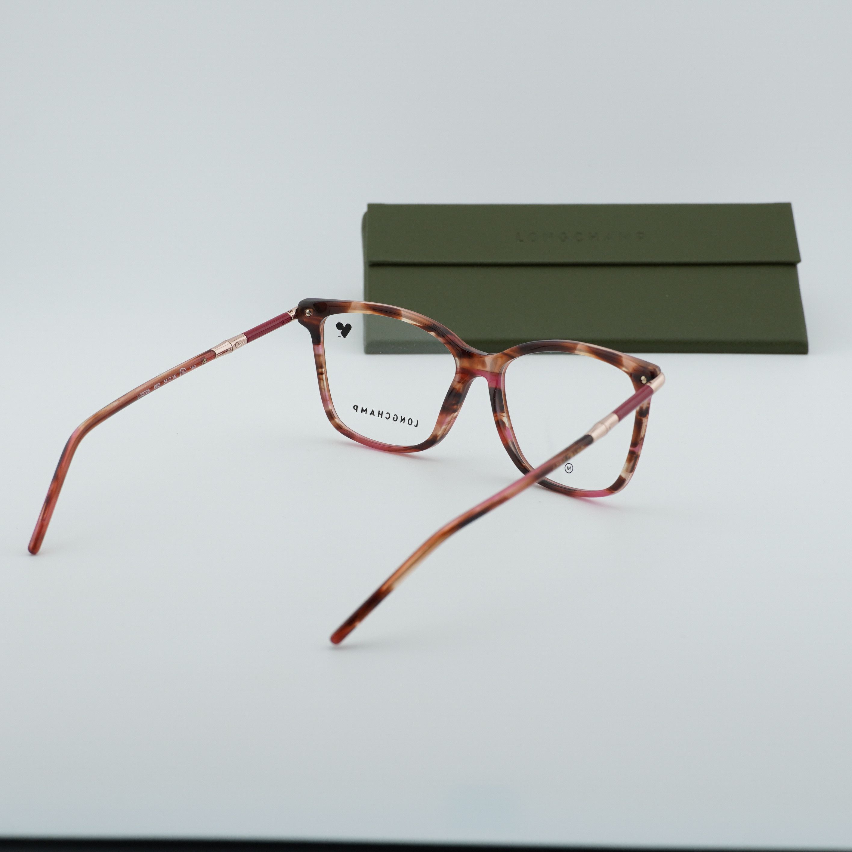 Longchamp Longchamp LO2726 602 Eyeglasses Red Horn 54mm Square Frame Size ONE SIZE - 10 Thumbnail