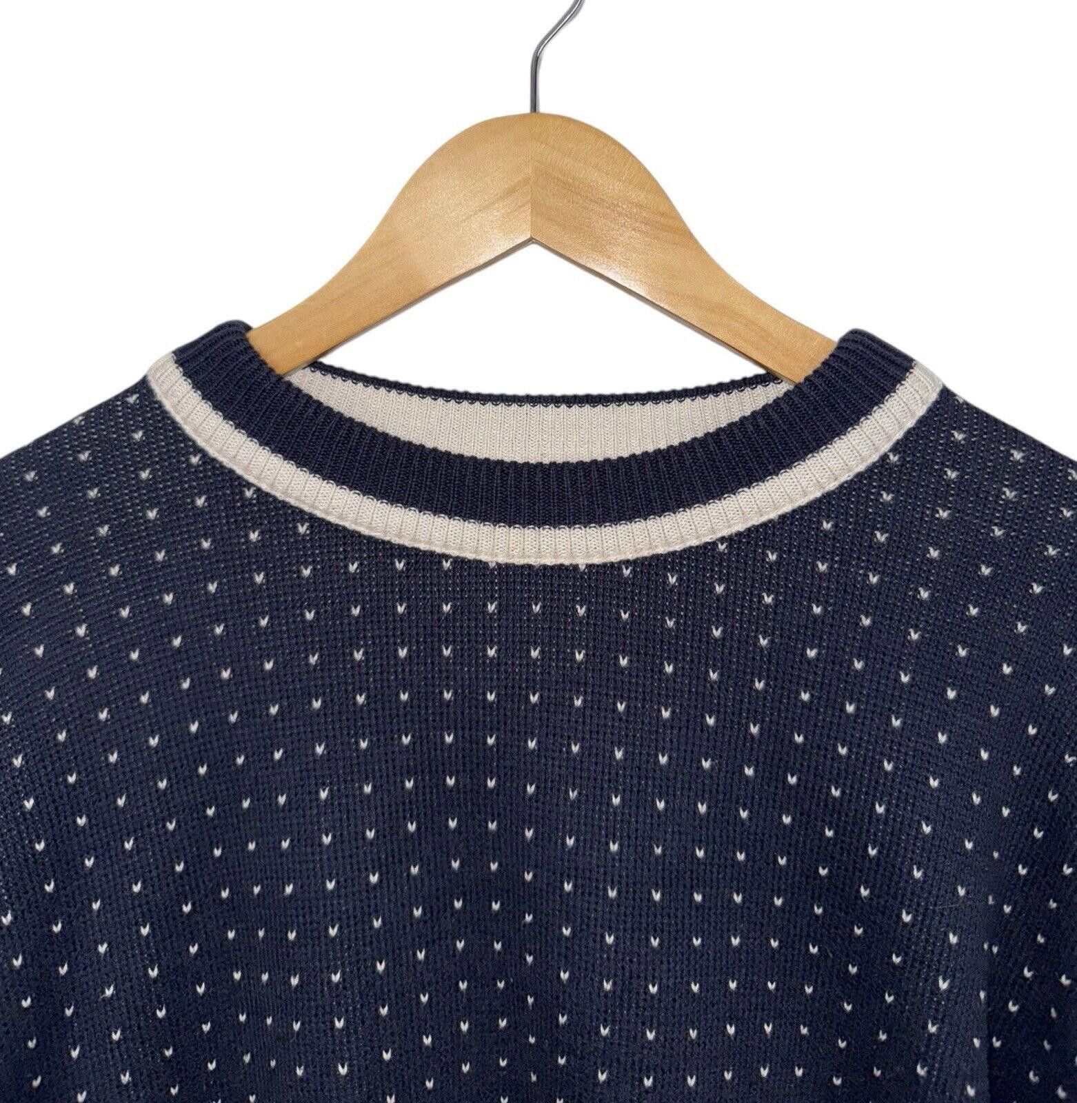 Designer Vintage Byford Blue Polka Dot Patchwork Knit USA Crewneck M Size US M / EU 48-50 / 2 - 2 Thumbnail