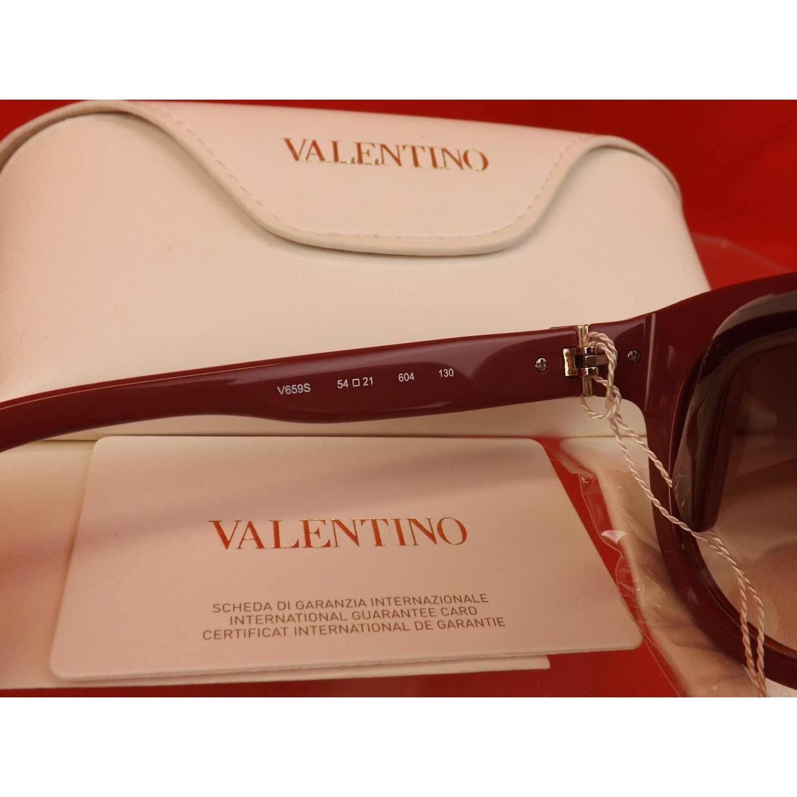 Valentino VALENTINO ROCKSTUDS V659S WINE PLASTIC FRAME SUNGLASSES $495 Size ONE SIZE - 11 Thumbnail
