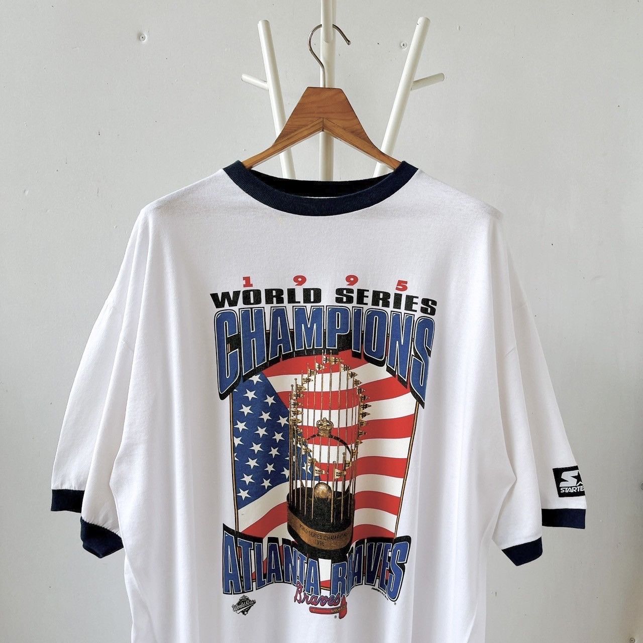 Starter × Vintage 90s Atlanta Braves MLB t-shirt/ XL Size US XL / EU 56 / 4 - 3 Thumbnail