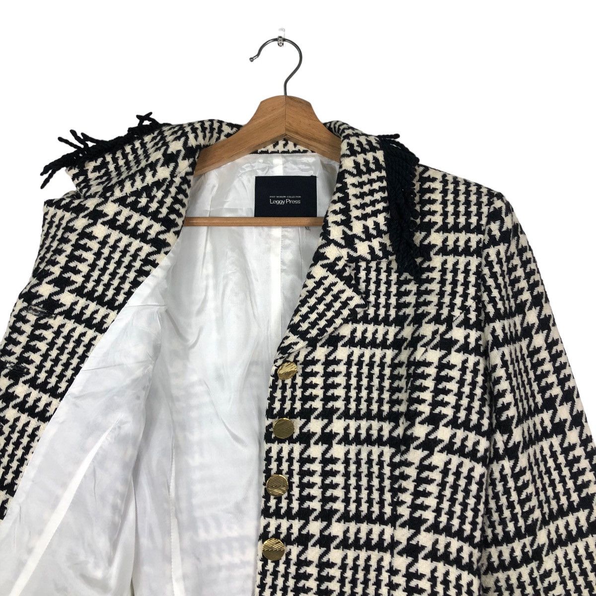 Japanese Brand 🔥Vintage Cropped Tweed Jacket Wool Belt Leggy Press Japan Size M / US 6-8 / IT 42-44 - 12 Thumbnail