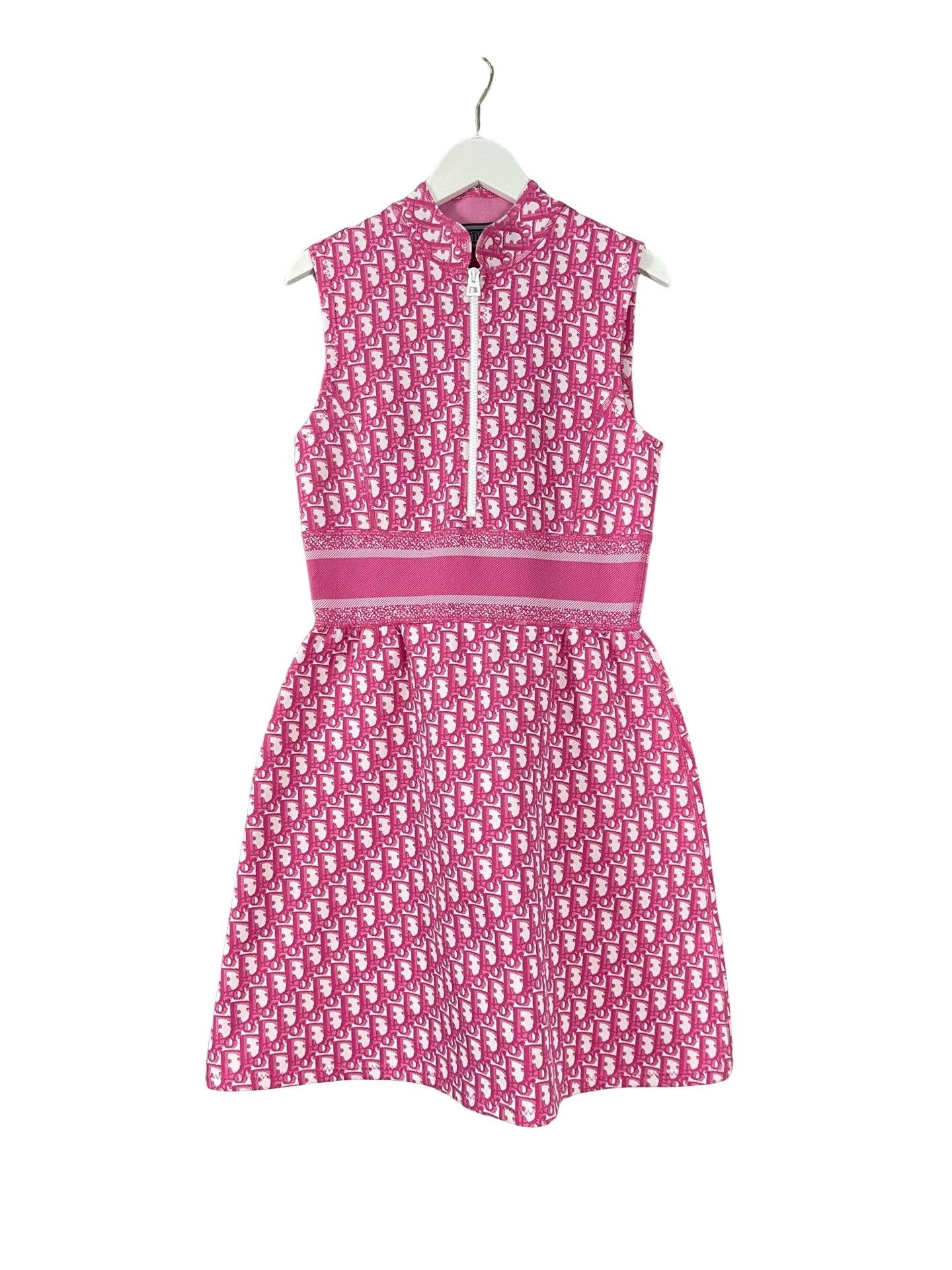 Dior Dior Pink Oblique Zip Mini Dress Size 34 Size XS / US 0-2 / IT 36-38 - 1 Thumbnail