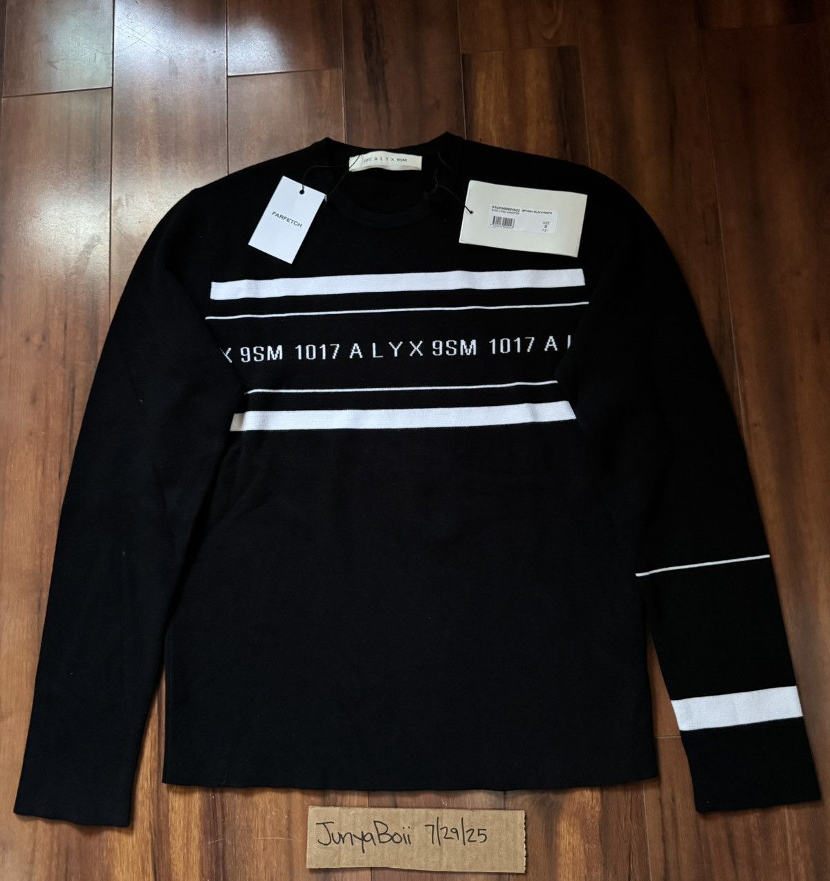 1017 ALYX 9SM Classic Black Band Logo Sweater Small