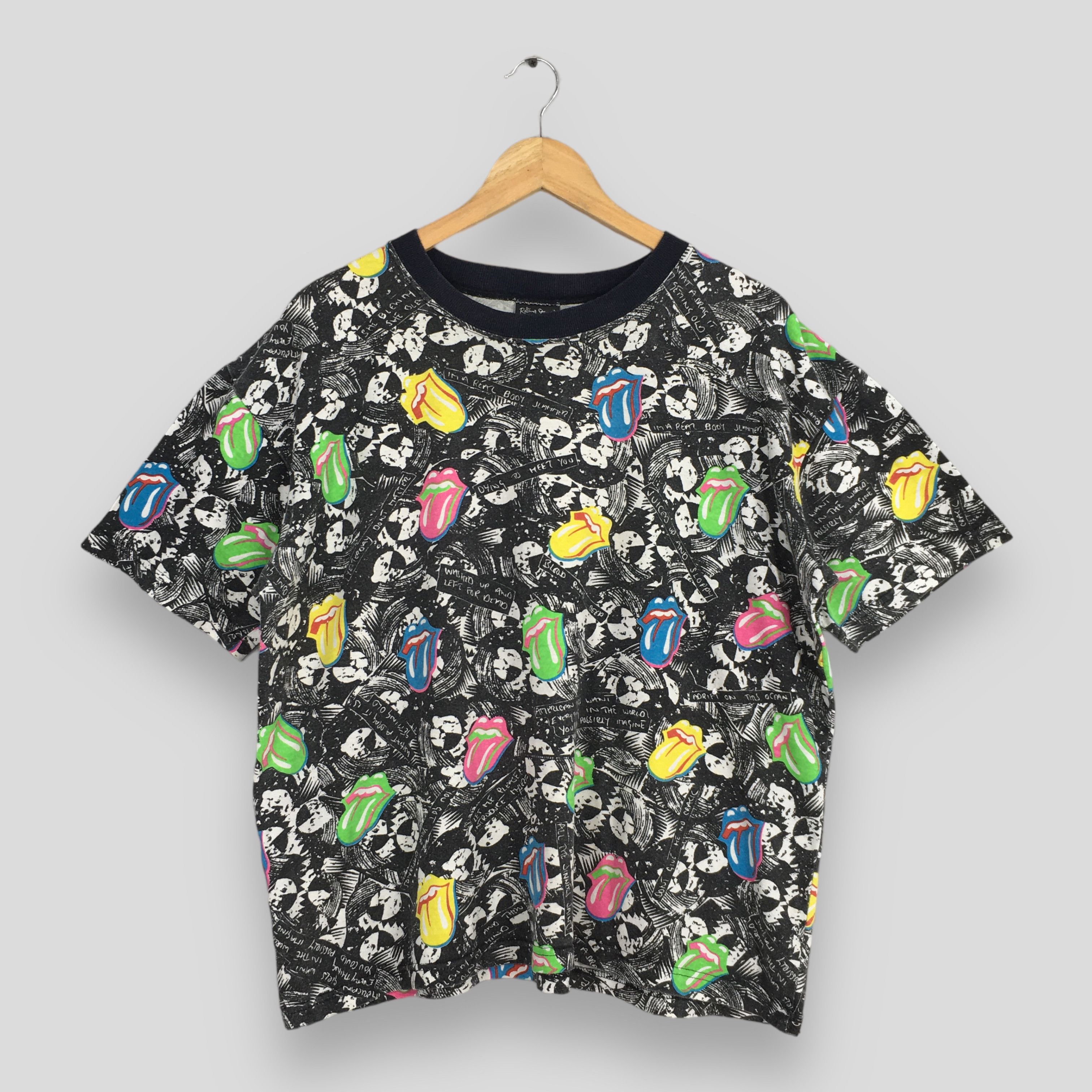 Band Tees × The Rolling Stones × Vintage Vintage 1989 The Rolling Stones Overprinted T shirt Large Size US L / EU 52-54 / 3 - 1 Thumbnail