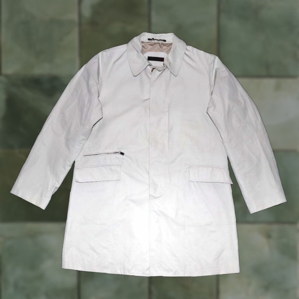 Corneliani CORNELIANI Men’s Ivory Polyester Long Jacket Coat Authentic Size 50 Coat Mens Size US M / EU 48-50 / 2 - 1 Thumbnail