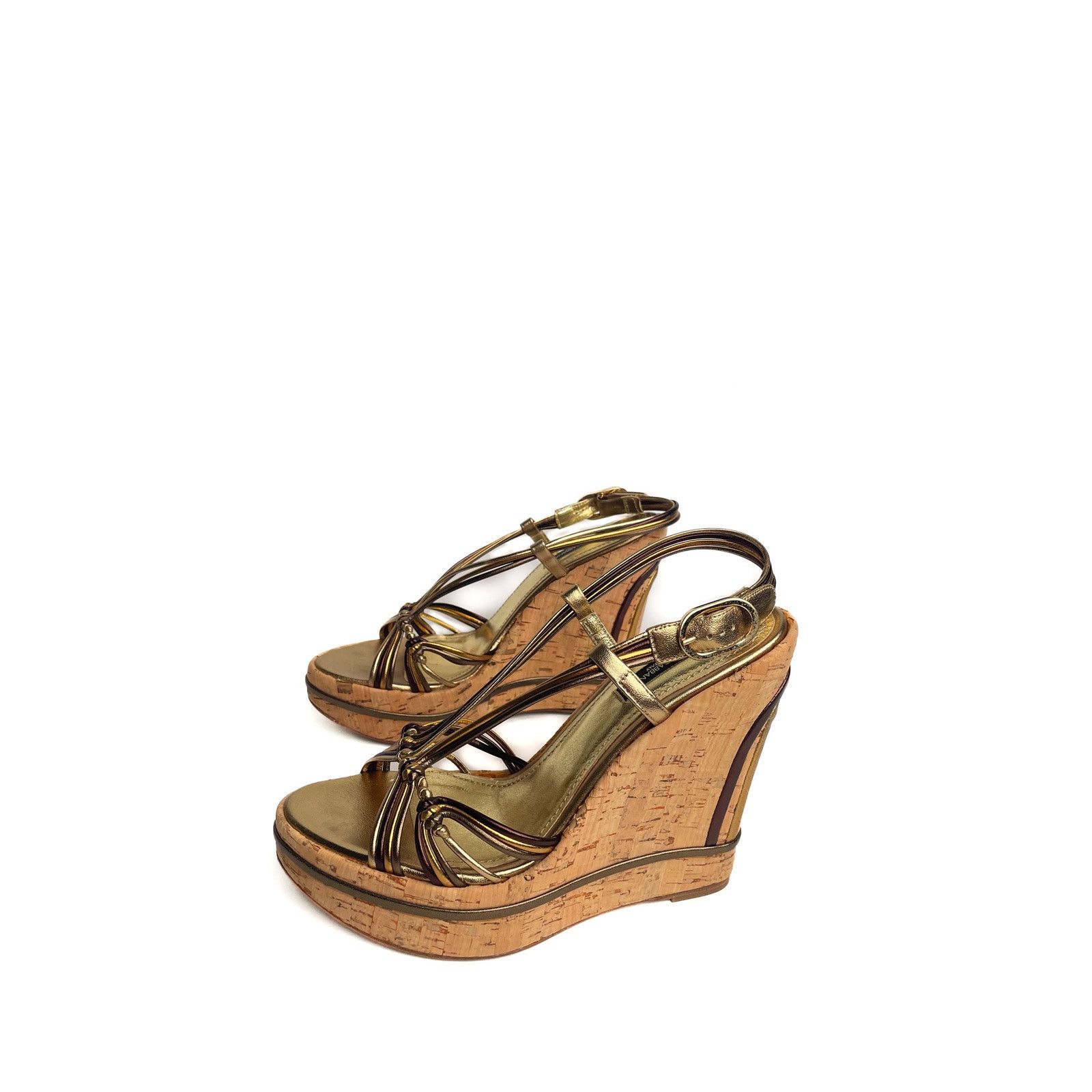 Dolce & Gabbana Gold Cork Wedges Size US 7 / IT 37 - 6 Thumbnail