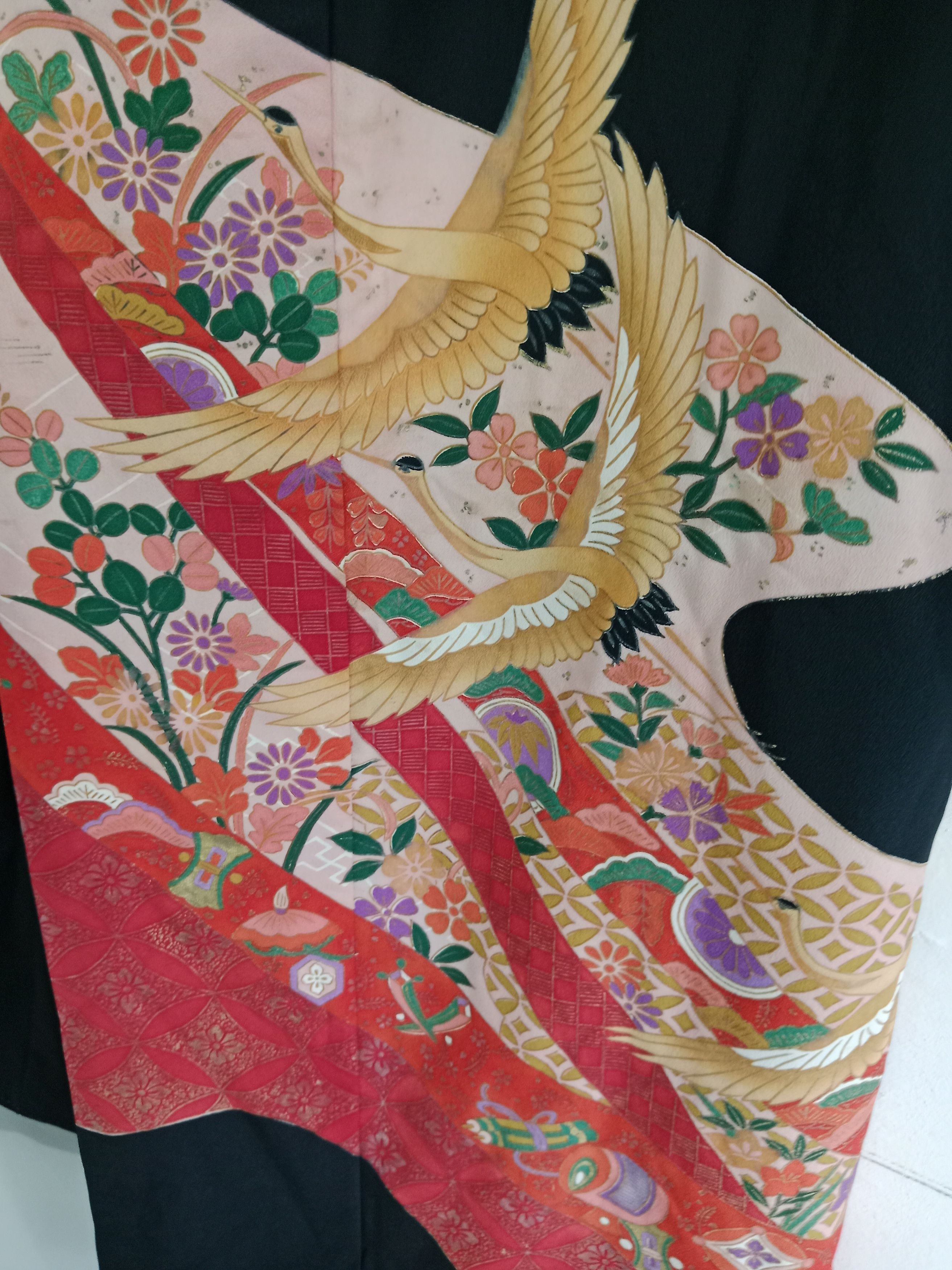 Komono Vintage Yukata Furisode Tomesode Kimono Japanese Traditional Size L / US 10 / IT 46 - 7 Thumbnail