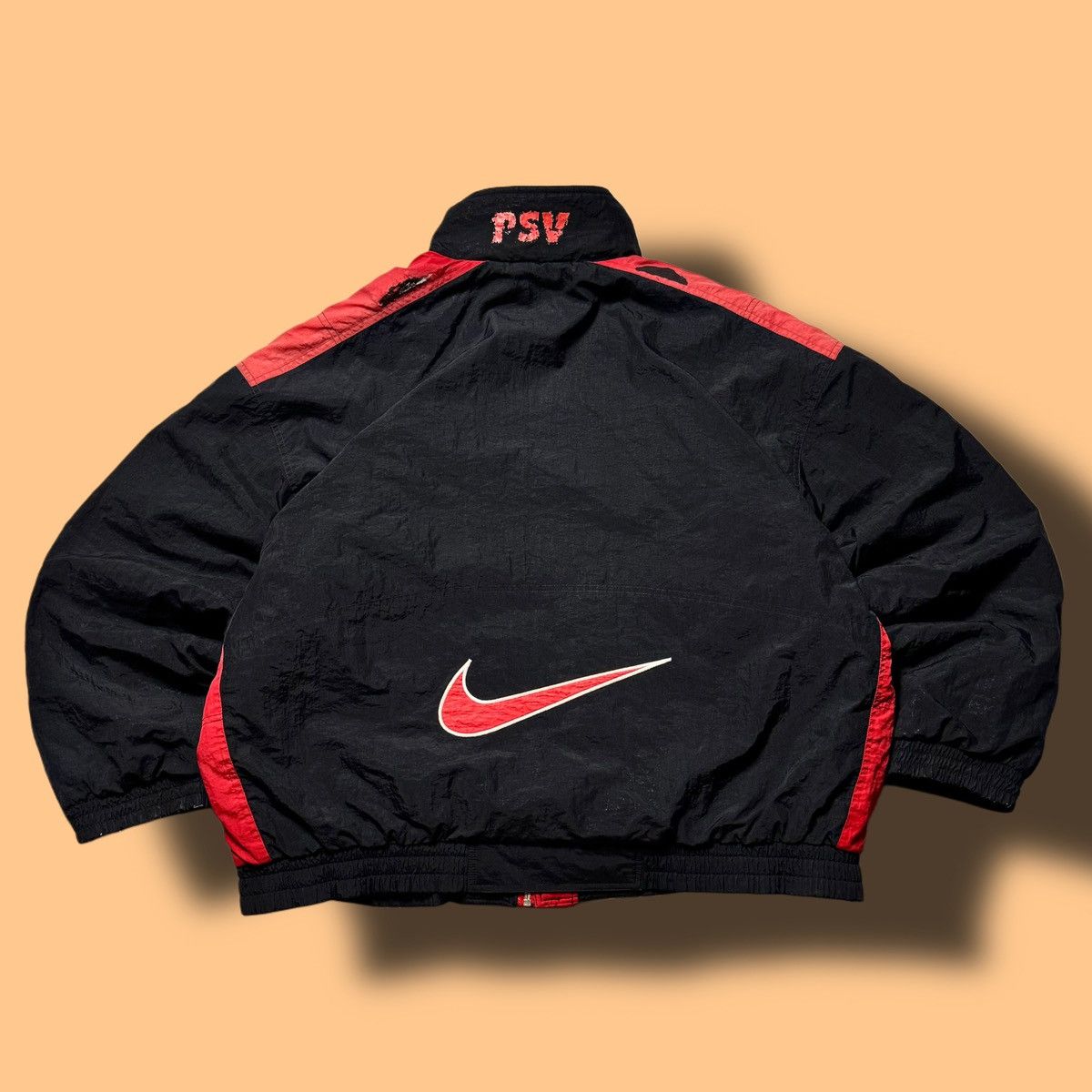 Nike × Vintage 90s Nike Vintage PSV Nylon Winter Down Jacket Big Swoosh Size US XL / EU 56 / 4 - 3 Thumbnail