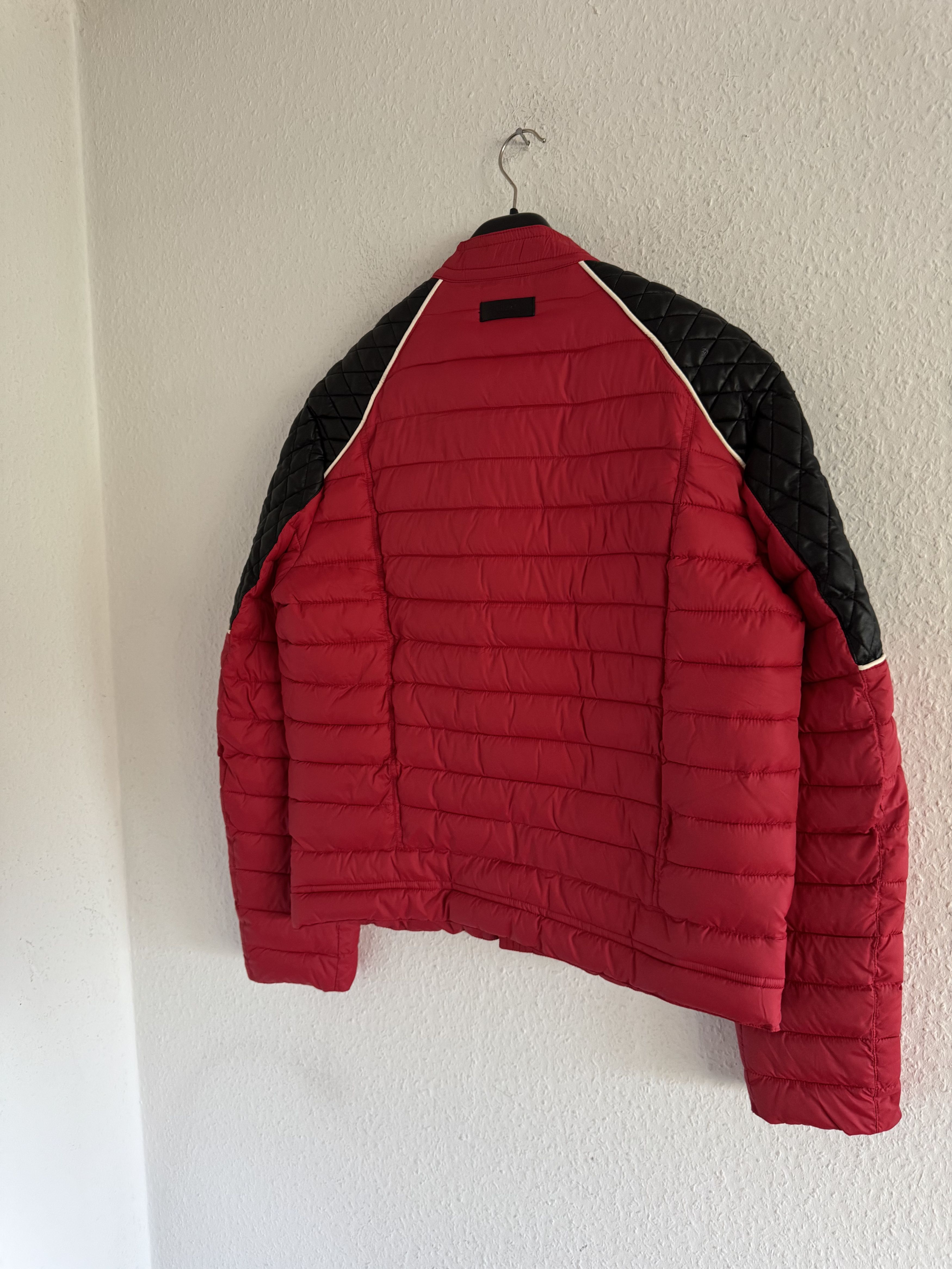 Just Cavalli Quilted Biker Down Jacket With Leather Shoulders Size US XXL / EU 58 / 5 - 12 Thumbnail