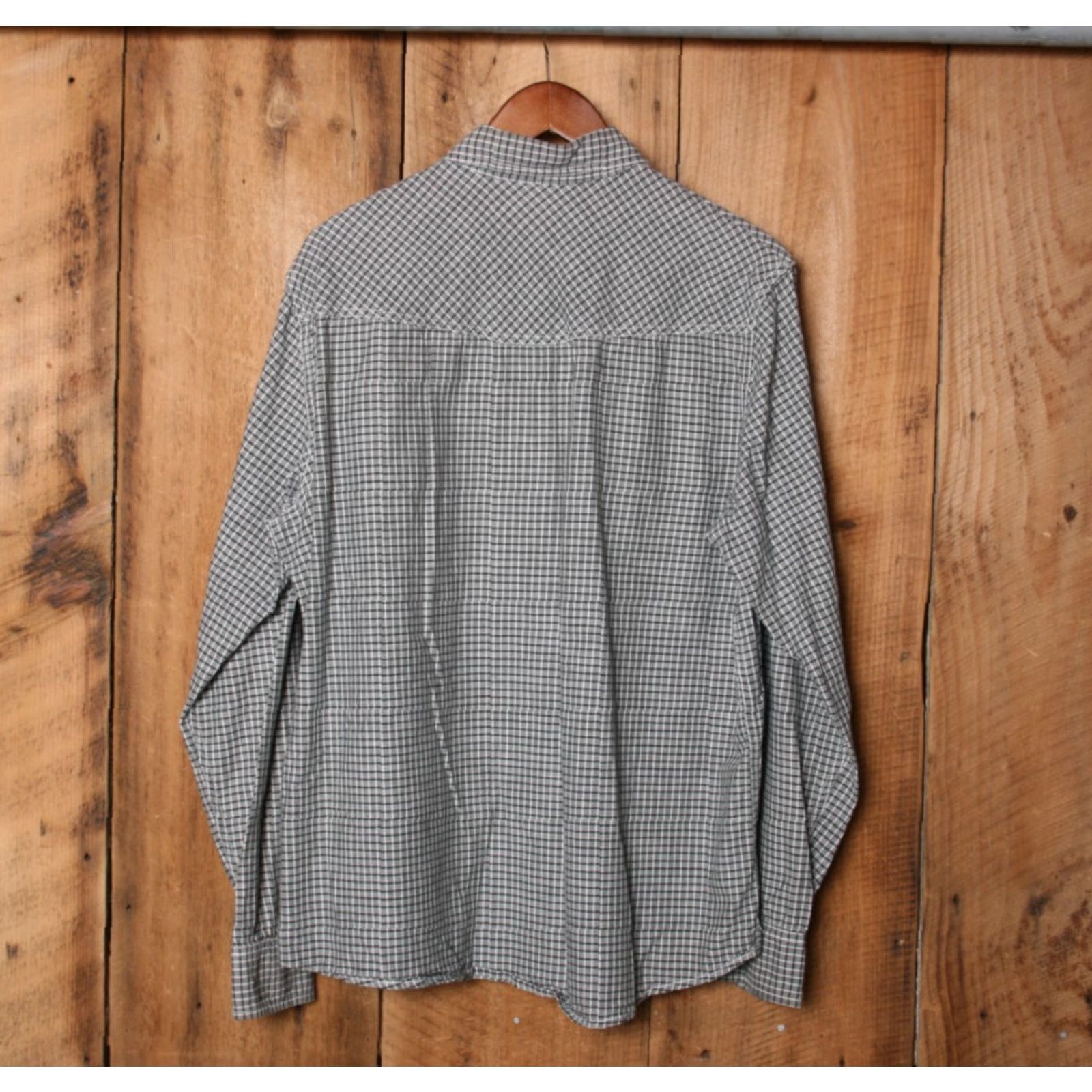 Converse VINTAGE CONVERSE One Star Plaid Shirt L/Black & White Check Button Front Long Sleeve Mens Shirt Size US L / EU 52-54 / 3 - 5 Thumbnail