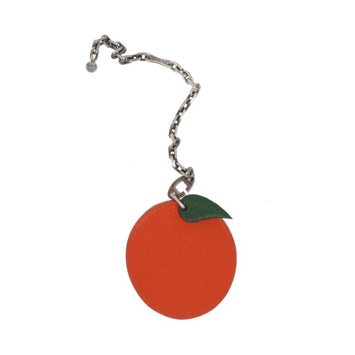 Hermes HERMES Keychain in Orange Leather Grailed