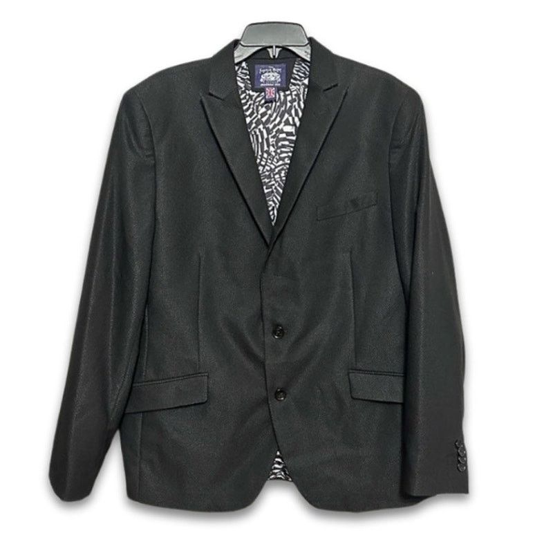 Savile Row Savile Row Suit Jacket Two Button Single Breasted Black 44R Size 44R - 1 Thumbnail