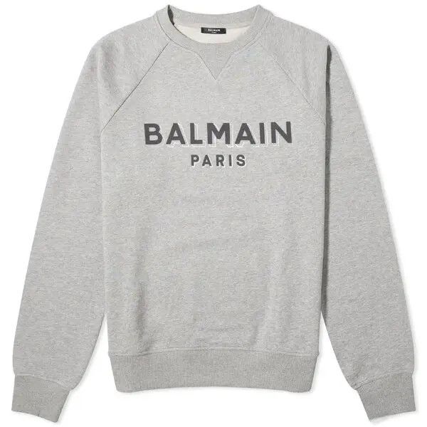 o1s1wg110125 Flock Logo Crewneck Sweatshirt in Grey