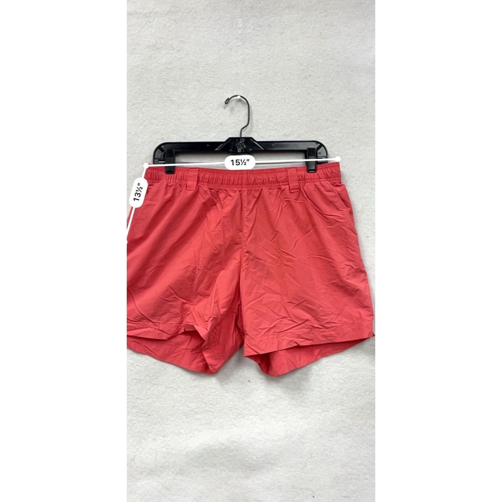 Vintage Columbia Womens Quick-Dry Nylon Shorts Size L Red Athletic Short, Back Pocket, Lightweight, Elastic Waistband, Pre-Owned Like New, Womens L Size 36" / US 14 / IT 50 - 7 Thumbnail