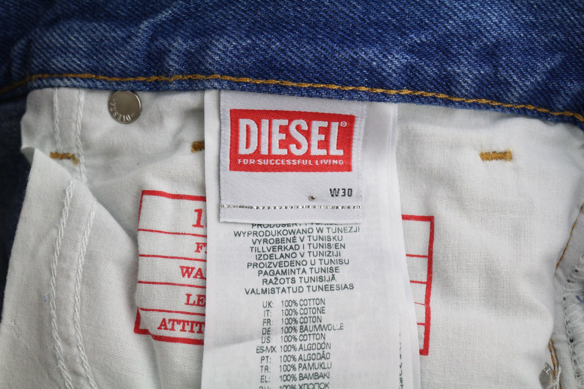 Diesel 1995 007F5 W30 Slim Straight Washed Blue Jeans 40224 Size US 30 / EU 46 - 10 Thumbnail