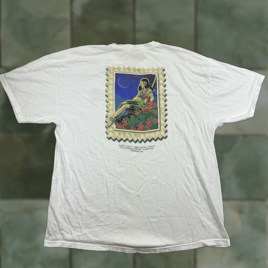 Hanes VINTAGE Hilo Hattie Shirt Adult XL White Hawaiian 90s Y2K Promo Hawaiian 90s Mens XL White Shirt Size US XL / EU 56 / 4 - 1 Thumbnail