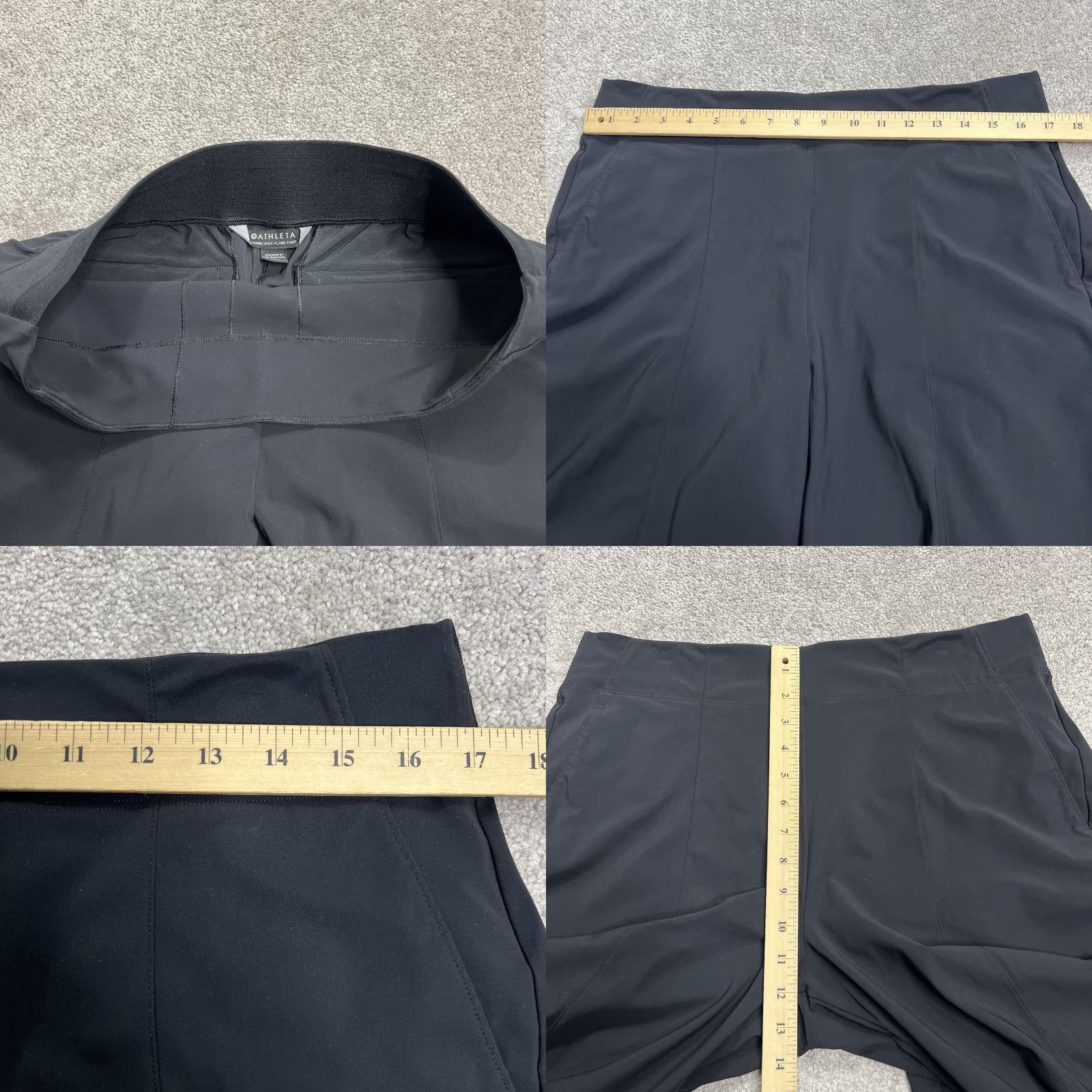 Athleta Athleta Cosmic Kick Flare Pant Women’s 16T Black Pockets Stretch Athletic Tall 34 Inseam Casual Size 38" / US 16 / IT 52 - 8 Thumbnail