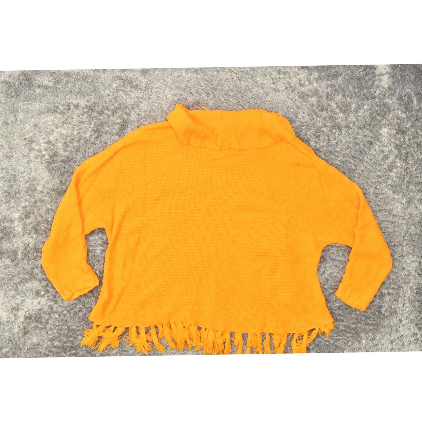 Vintage Lane Bryant Orange Acrylic Pullover Sweater Plus 22/24 Cowl Neck Solid Women’s Clothing Sweaters Mens Girls Size 3XL / US 20-22 - 3 Thumbnail