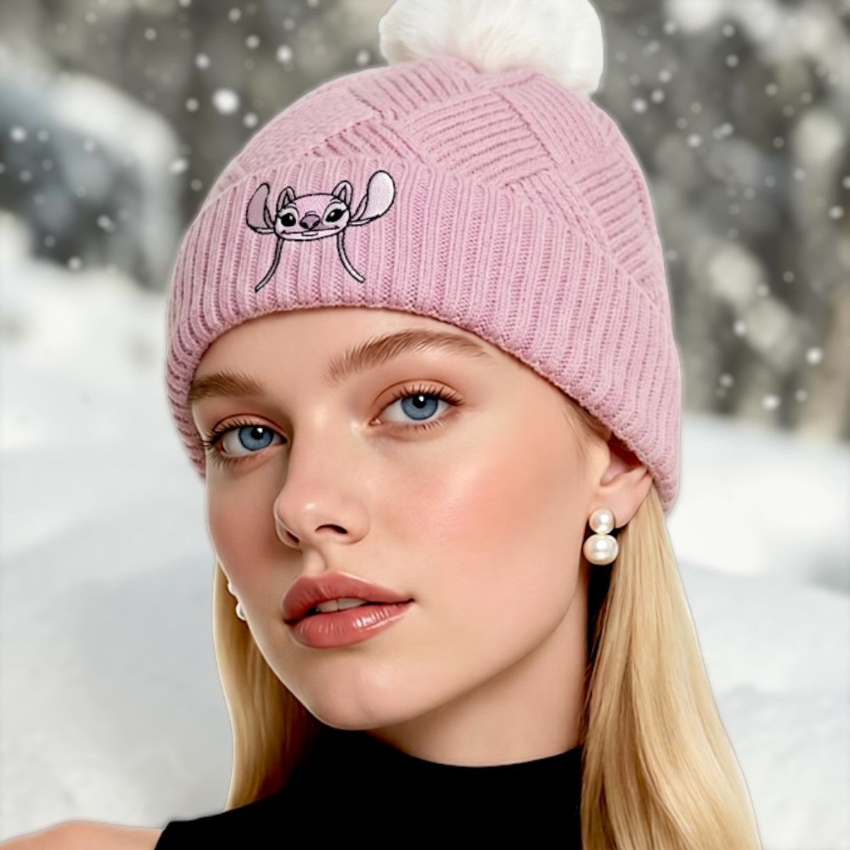 Disney Disney Stitch Girls Soft Beanies Faux Fur Pom 2 pack Size ONE SIZE - 3 Thumbnail
