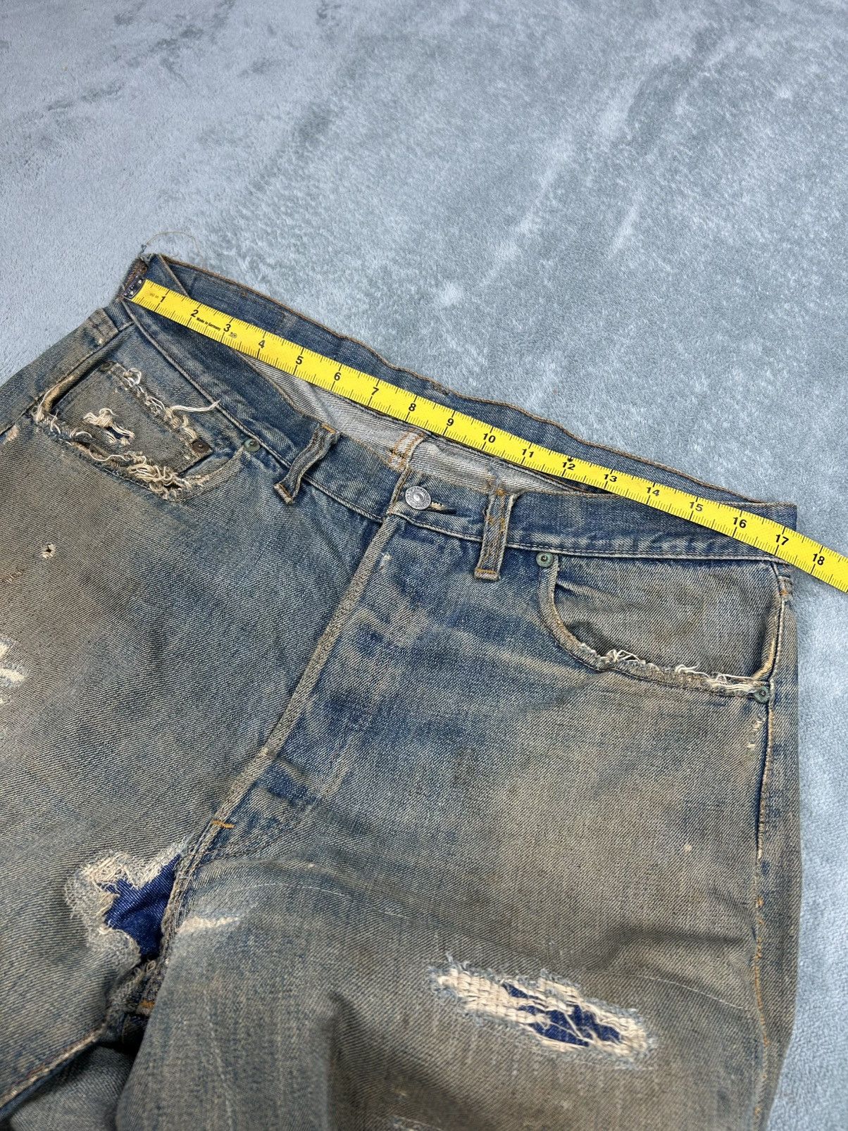 Levi's Vintage Clothing Vintage Levi’s 501 Red Line Distressed Denim Jeans S0112 Size US 34 / EU 50 - 13 Thumbnail