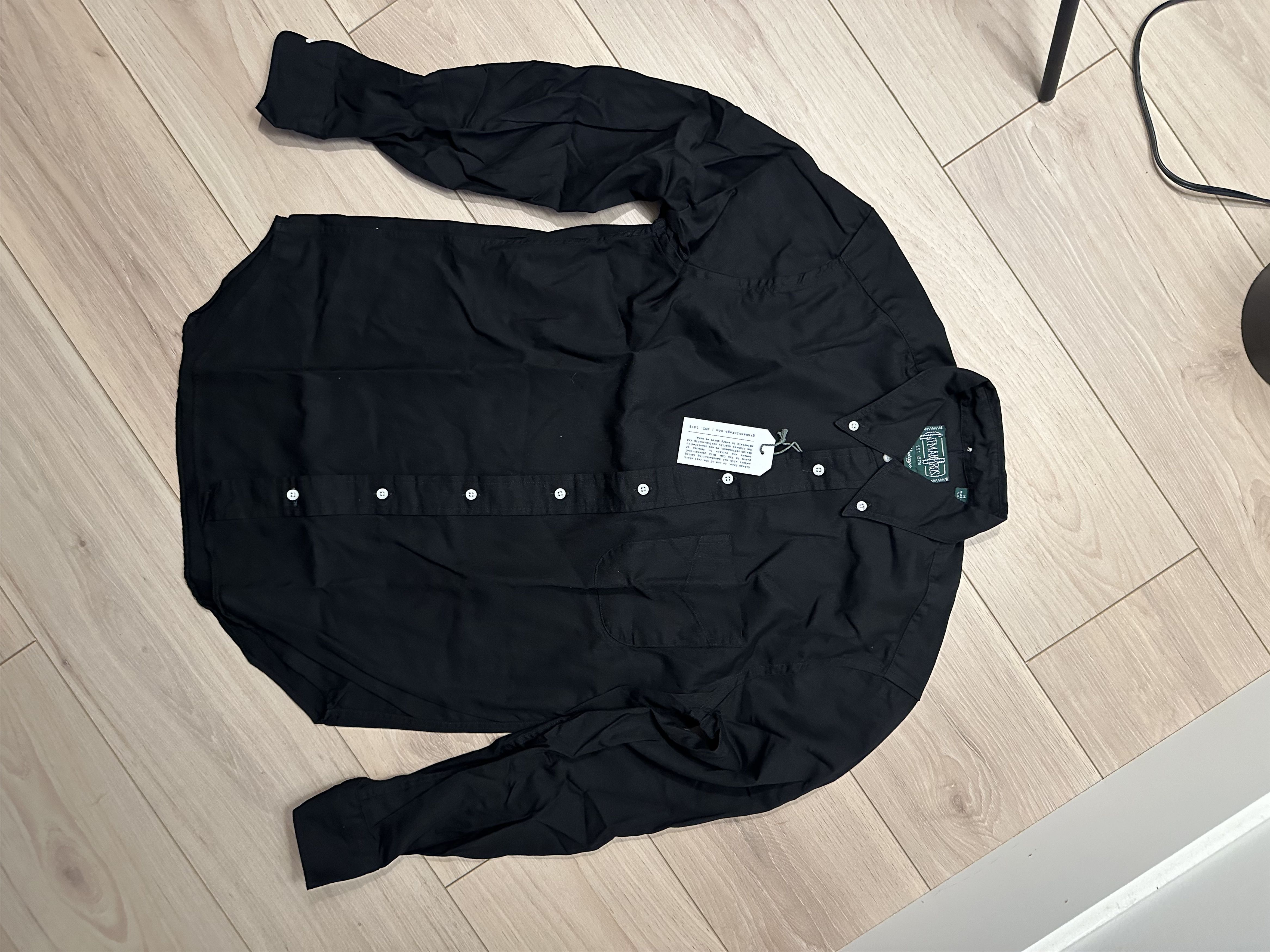 image of Gitman Bros Vintage Black Overdye Oxford Shirt, Men's (Size 2XL)