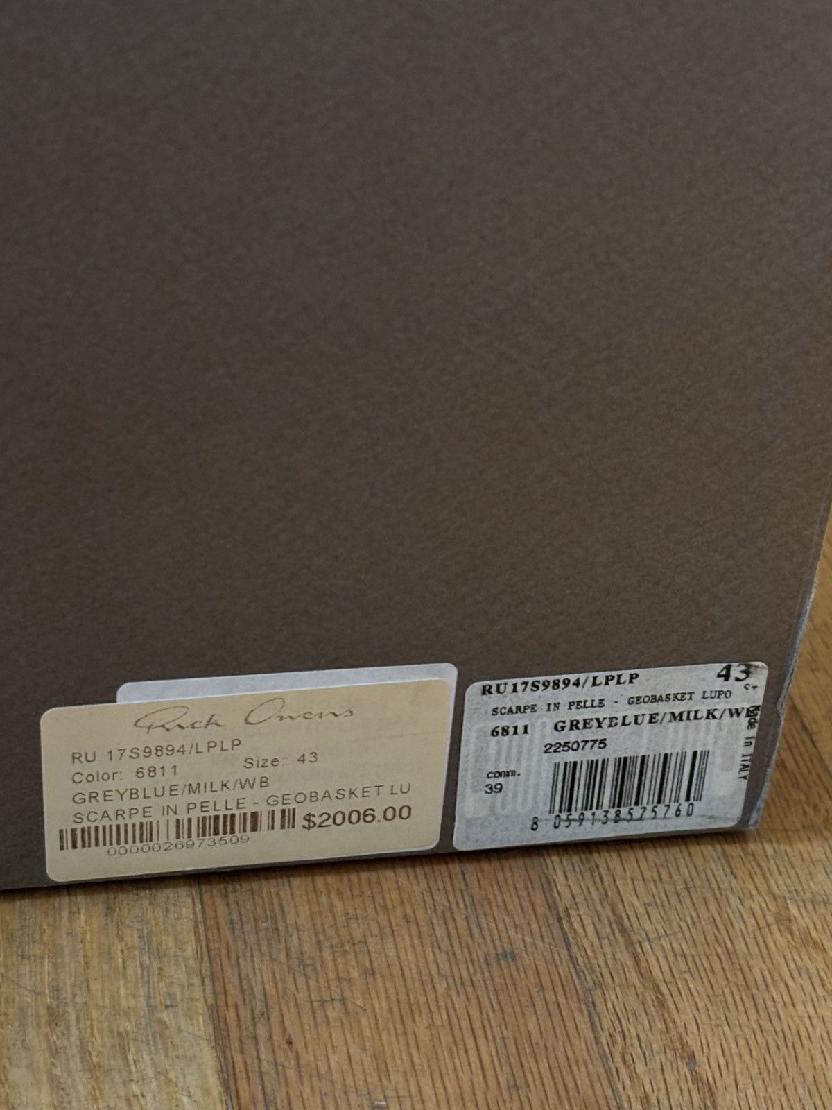 Rick Owens Rick Owens 2017 geobasket scrape in pelle size 43 Size US 10 / EU 43 - 10 Thumbnail
