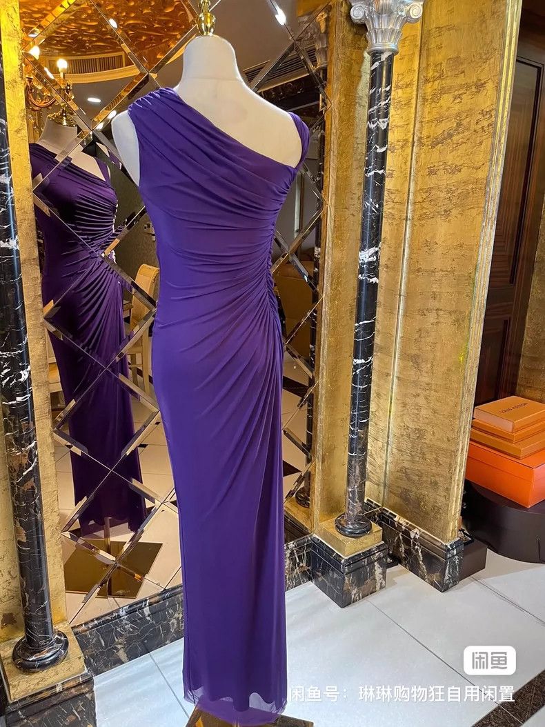 Versace Versace Violet Three-dimensional Pleated Mesh Rhinestone D Size M / US 6-8 / IT 42-44 - 4 Thumbnail